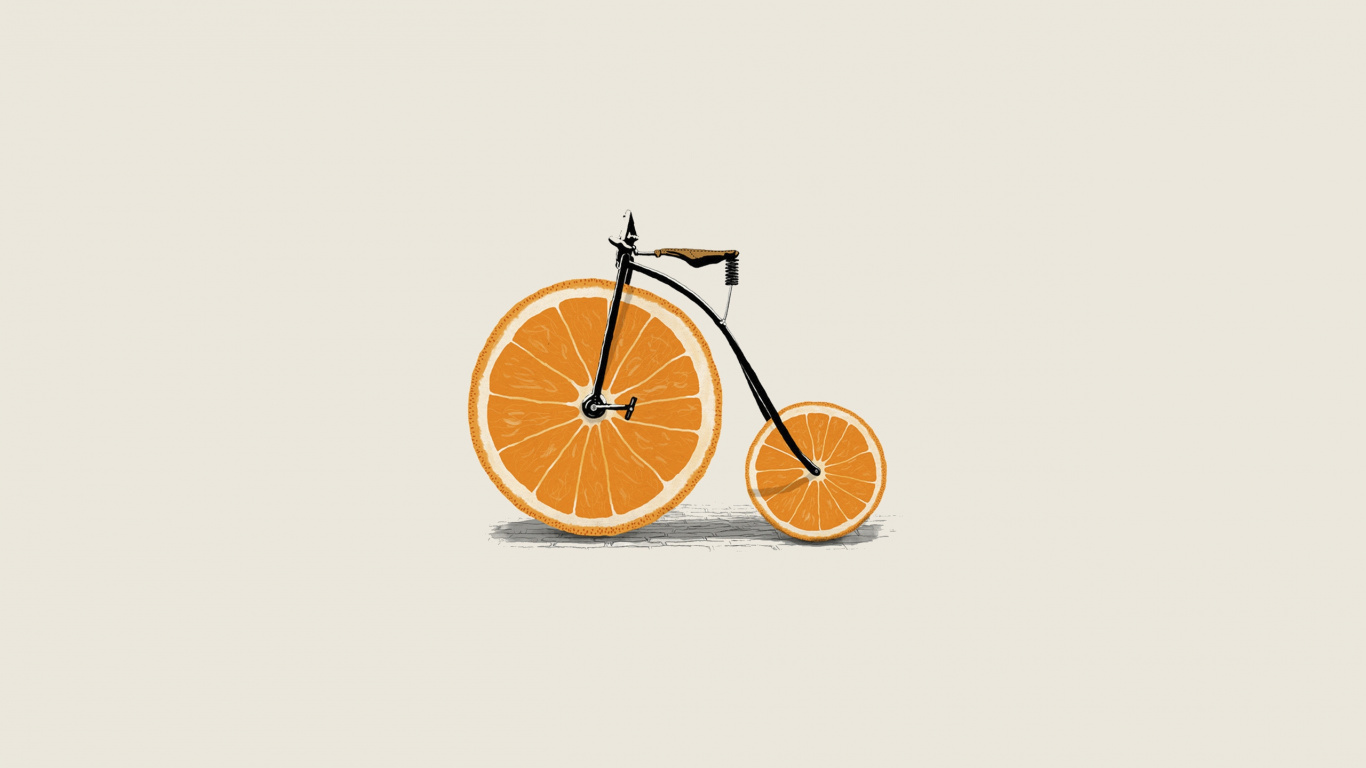 Orange Fruit on White Background. Wallpaper in 1366x768 Resolution