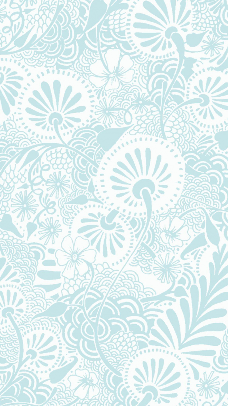 Black and White Floral Textile. Wallpaper in 750x1334 Resolution