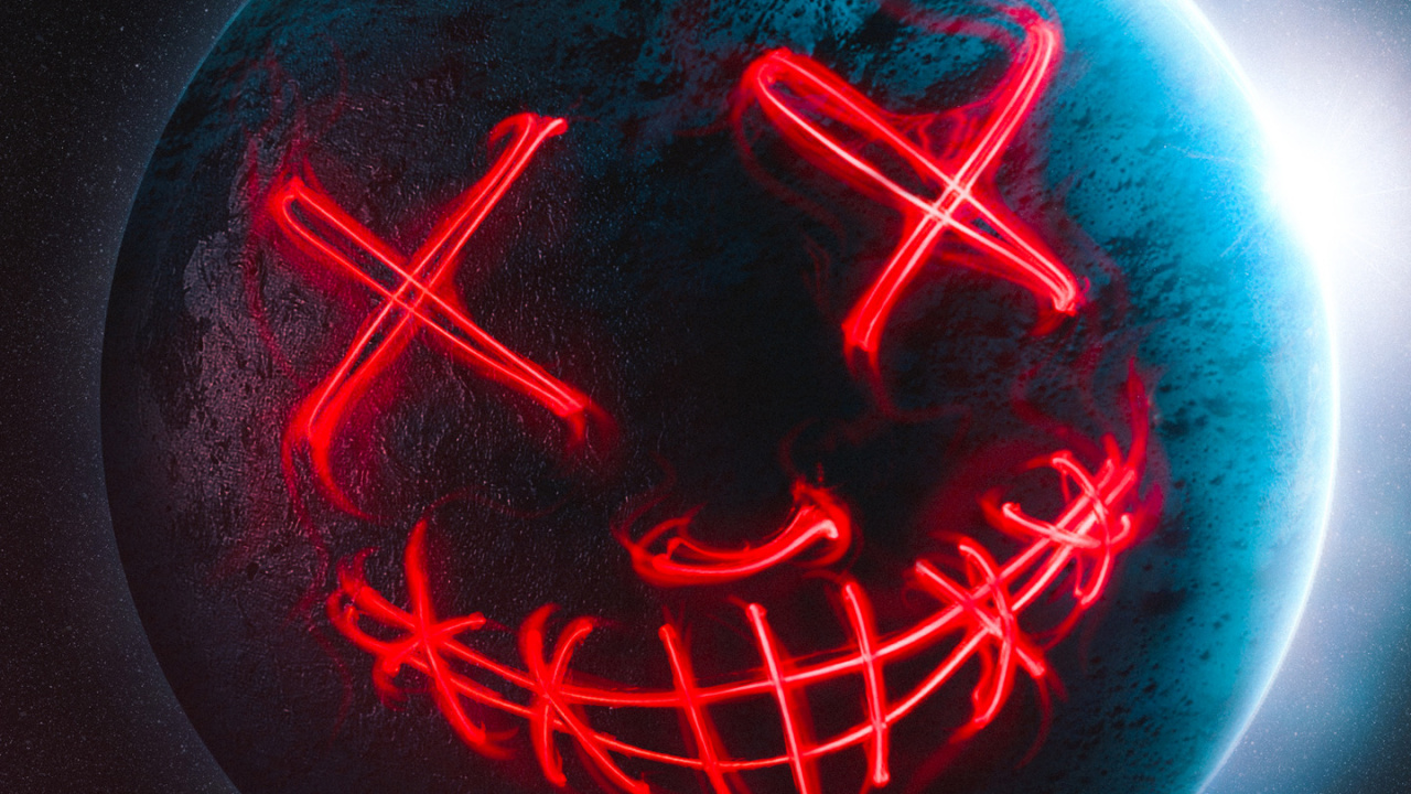 Dead Planet, Circle, Gas, Electric Blue, Neon. Wallpaper in 1280x720 Resolution