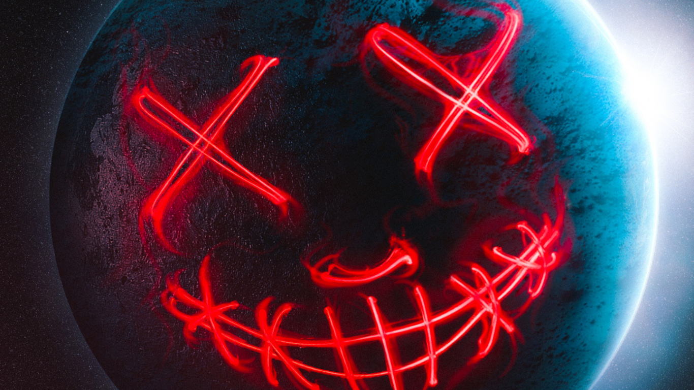 Toter Planet, Kreis, Gas, Electric Blue, Neon. Wallpaper in 1366x768 Resolution