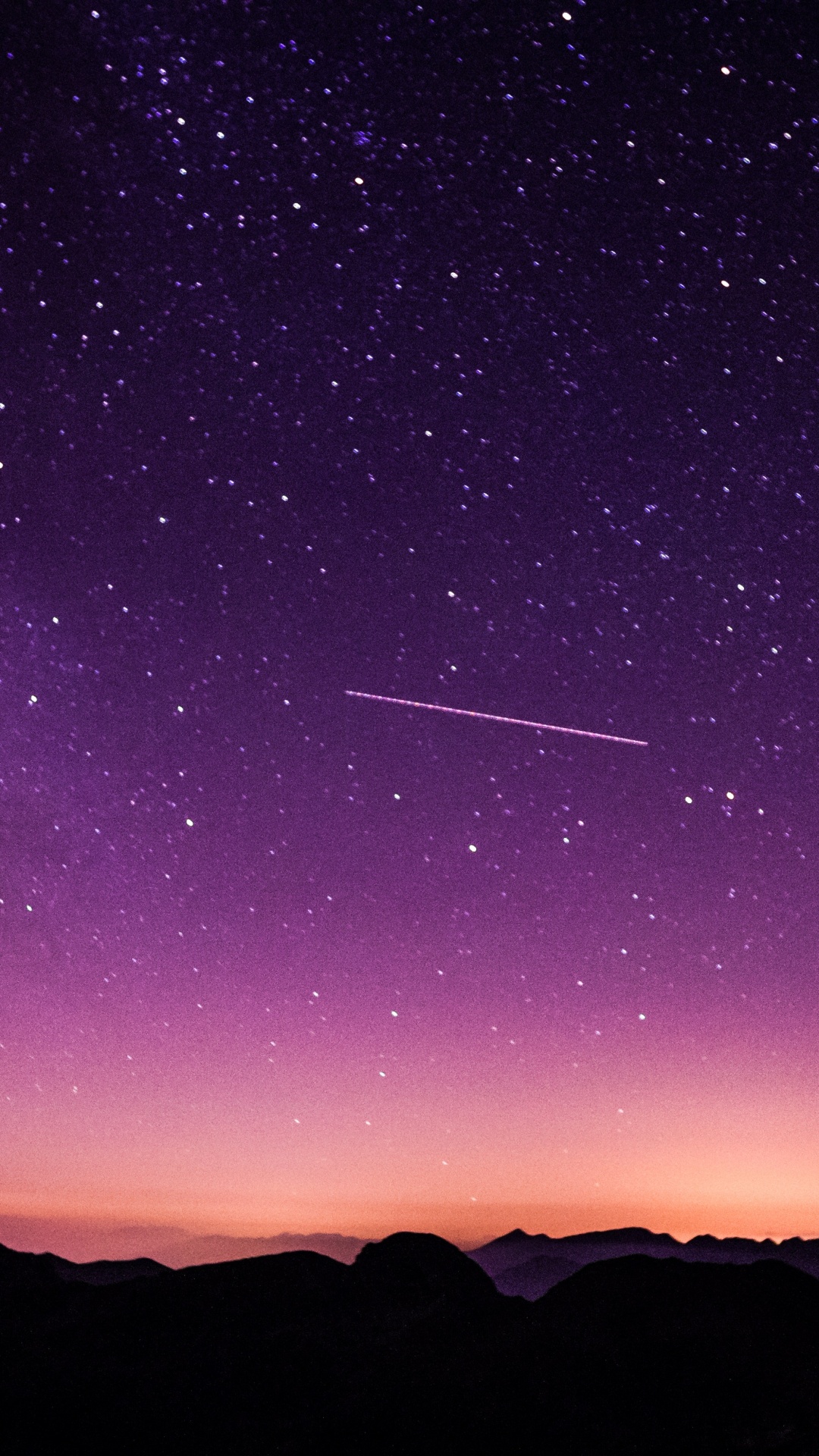 Silhouette of Mountains Under Purple Sky. Wallpaper in 1080x1920 Resolution