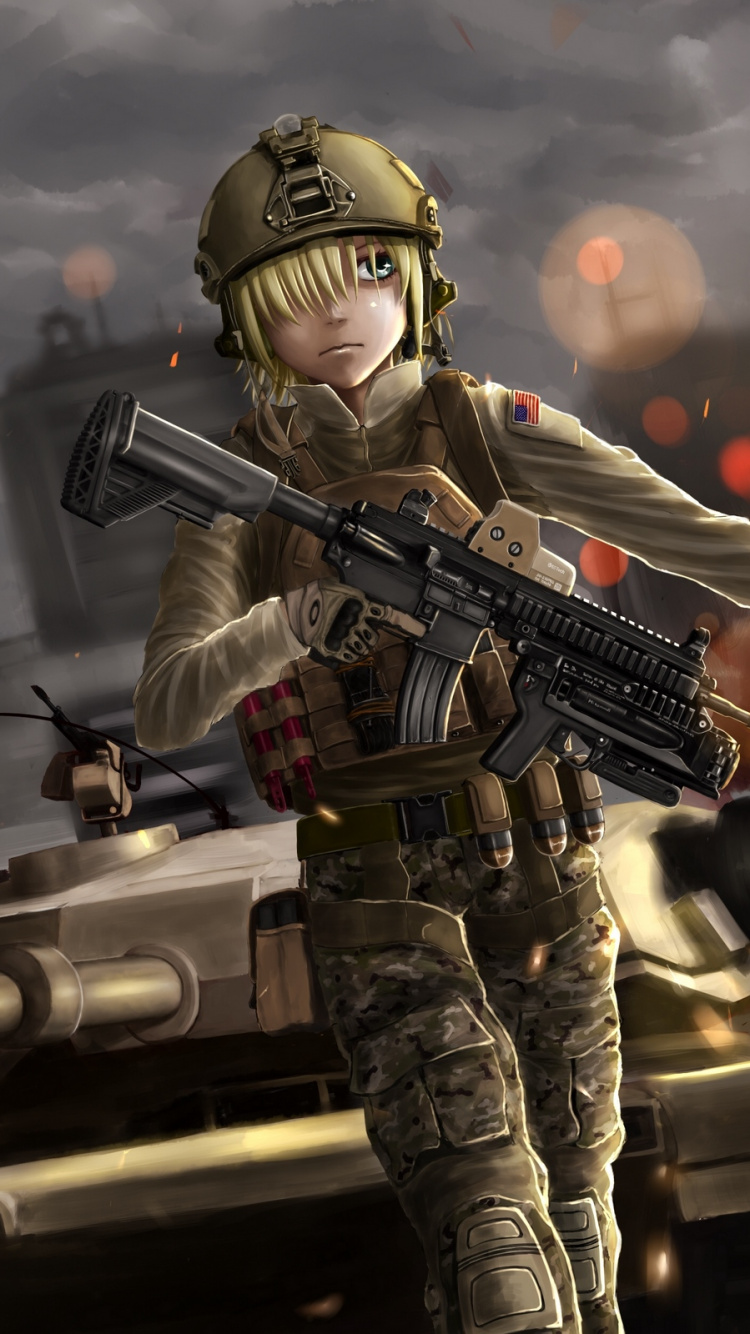Anime, Soldier, pc Game, Military, Military Organization. Wallpaper in 750x1334 Resolution