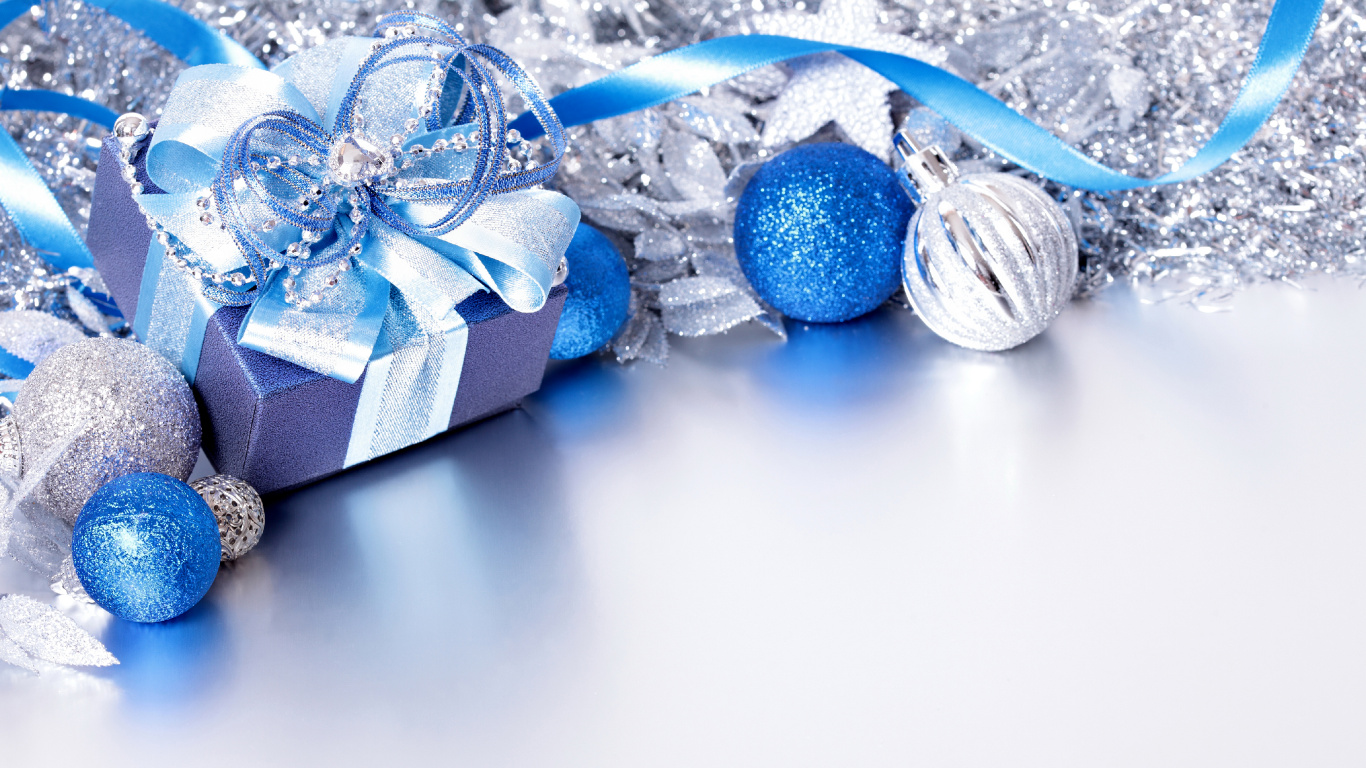 Christmas Day, Christmas Ornament, Christmas Decoration, Gift, Blue. Wallpaper in 1366x768 Resolution