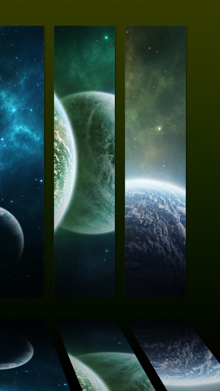 这个星球, 绿色的, 空间, 光, 彩虹 壁纸 750x1334 允许