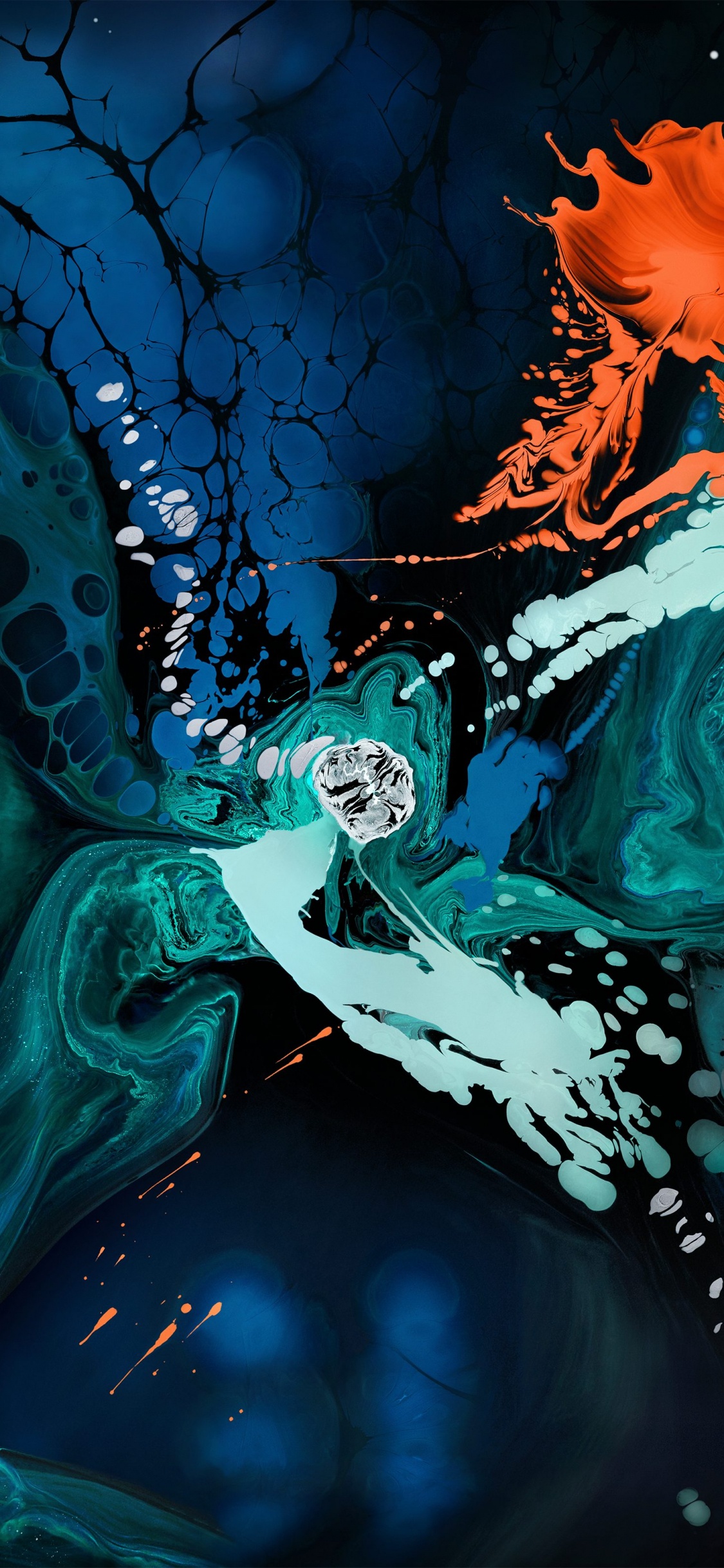 Ipad, 苹果, 液体, 艺术, 电蓝色的 壁纸 1125x2436 允许