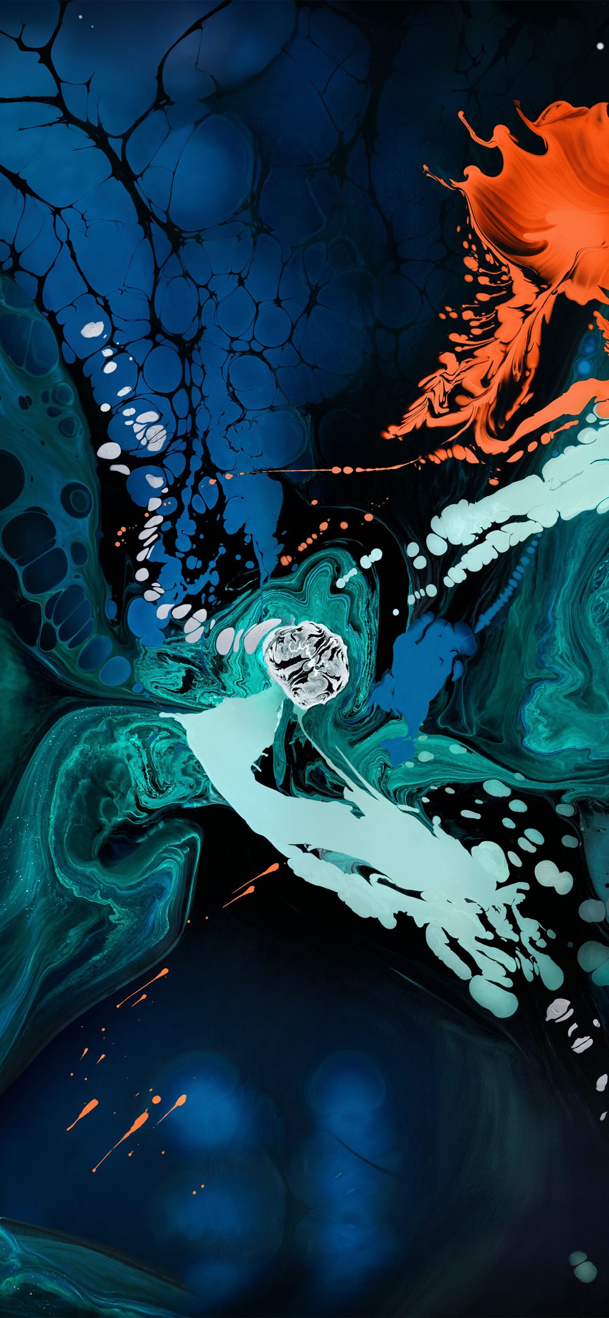 Ipad, 苹果, 液体, 艺术, 电蓝色的 壁纸 1242x2688 允许