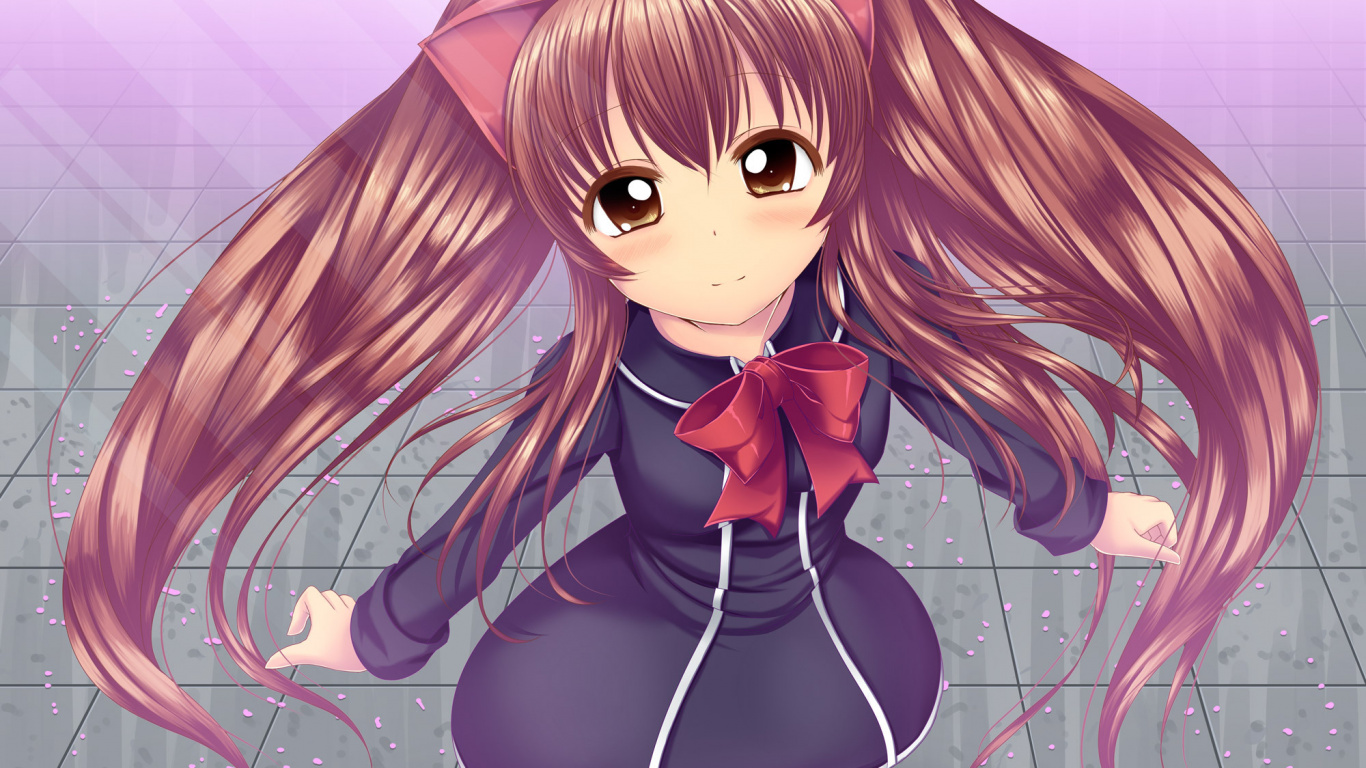 卡通, 长长的头发, 粉红色, 嘴, 姬切 壁纸 1366x768 允许