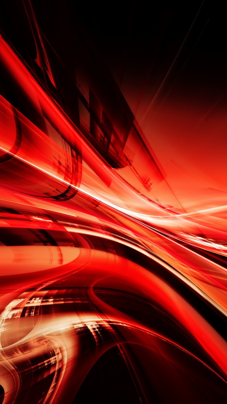 Digitale Tapete Mit Rot- Und Schwarzlicht. Wallpaper in 750x1334 Resolution