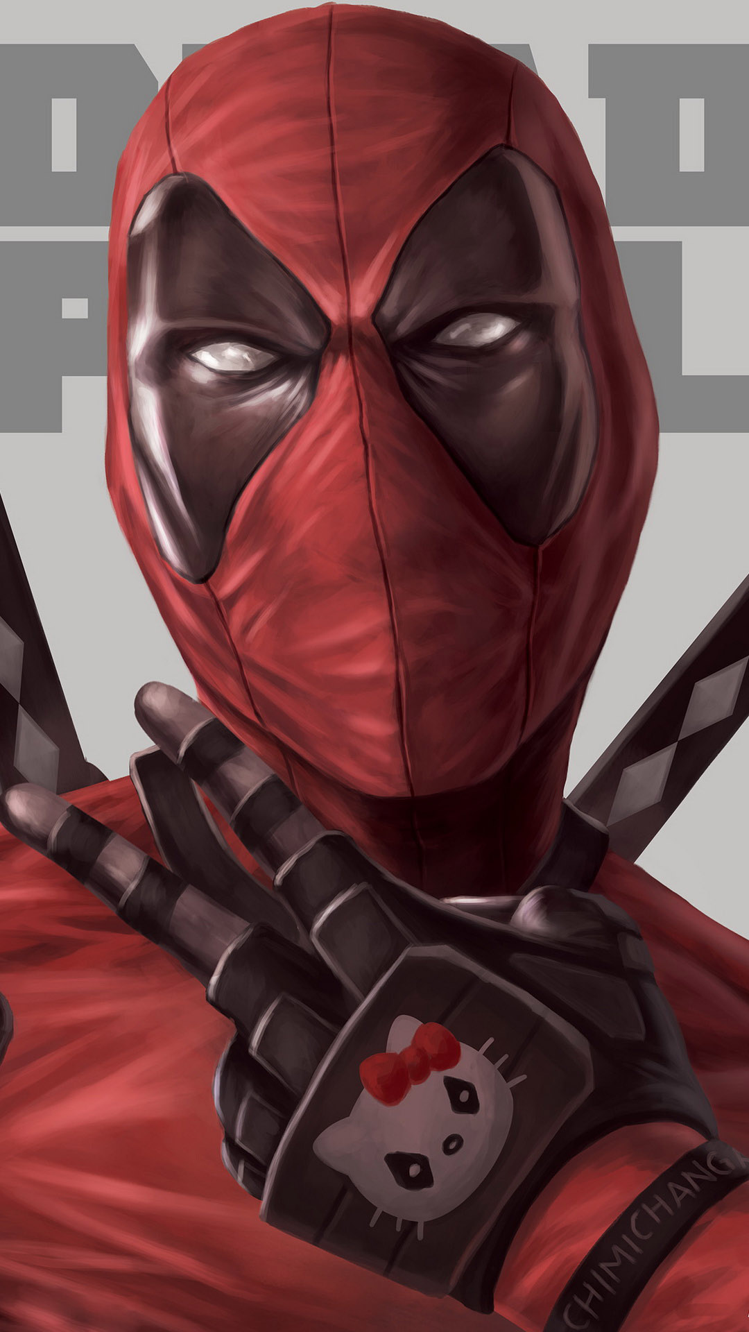 Deadpool-Friedenszeichen, Wade Wilson, Spider-man, Thanos, Deathstroke. Wallpaper in 1080x1920 Resolution