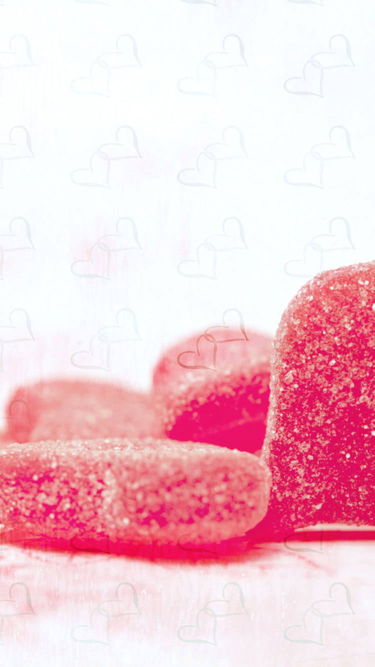 Gummibärchen, Herzen, Zucker, Lebensmittel, Funkeln. Wallpaper in 750x1334 Resolution