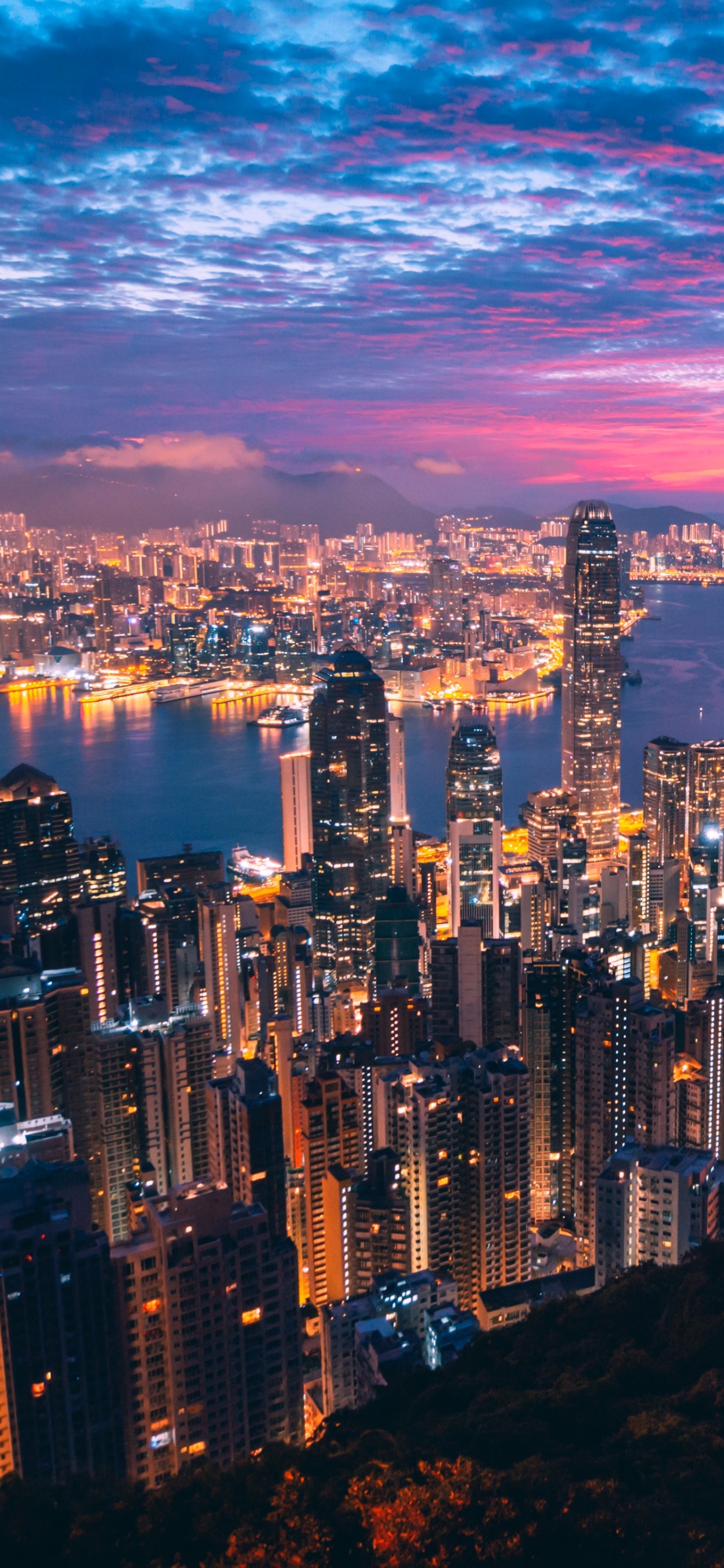 City Skyline During Night Time. Wallpaper in 1242x2688 Resolution