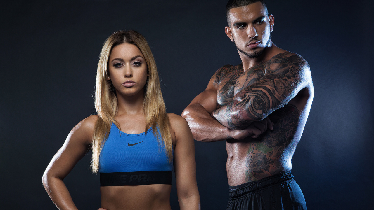 Woman in Blue Sports Bra and Black Skirt. Wallpaper in 1280x720 Resolution