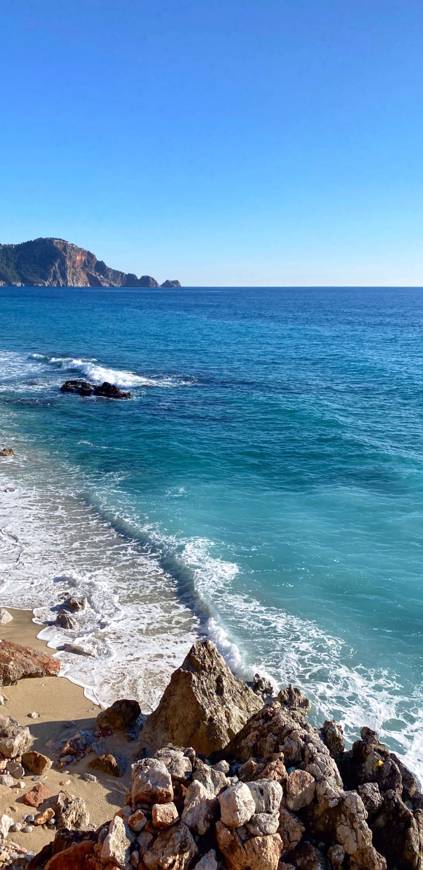 Kleopatra Strand Alanya, Wasser, Wasserressourcen, Naturlandschaft, Gelände. Wallpaper in 1440x2960 Resolution