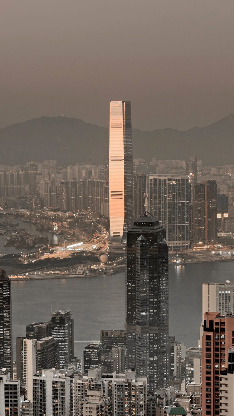香港, 城市景观, 城市, 大都会, 天际线 壁纸 750x1334 允许