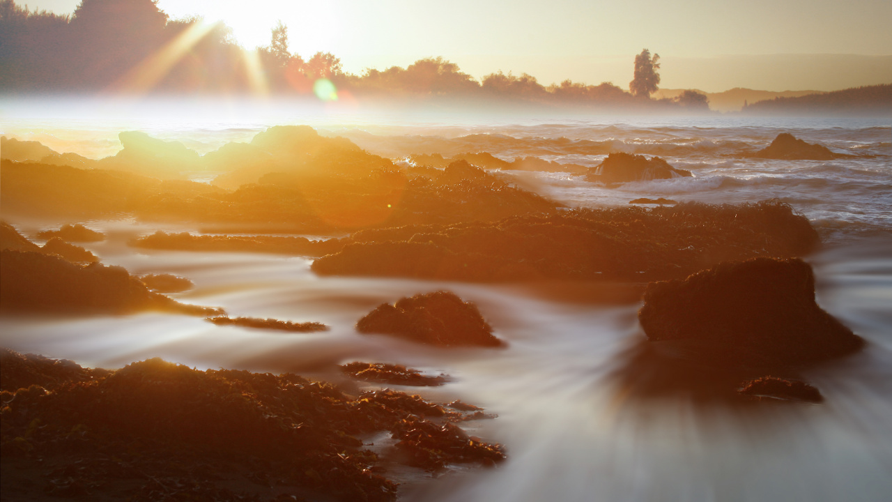 Body of Water During Sunset. Wallpaper in 1280x720 Resolution