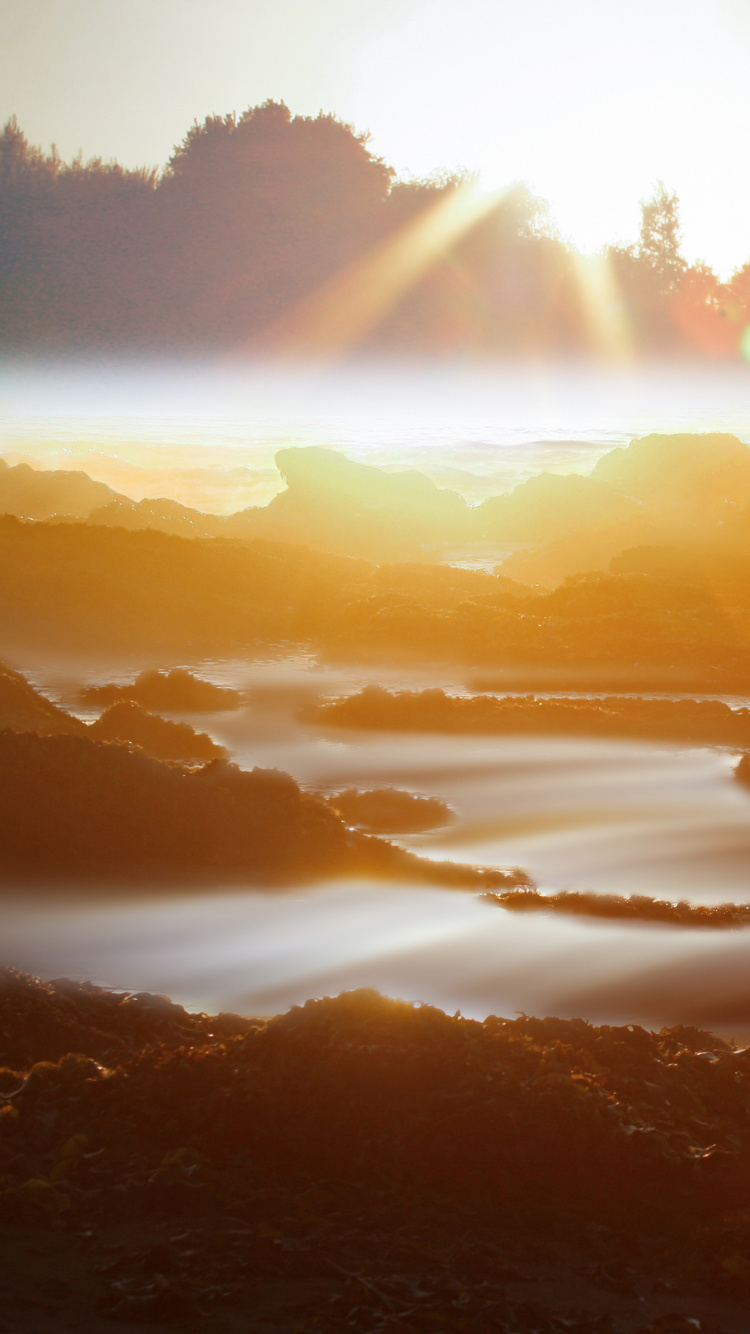 Body of Water During Sunset. Wallpaper in 750x1334 Resolution