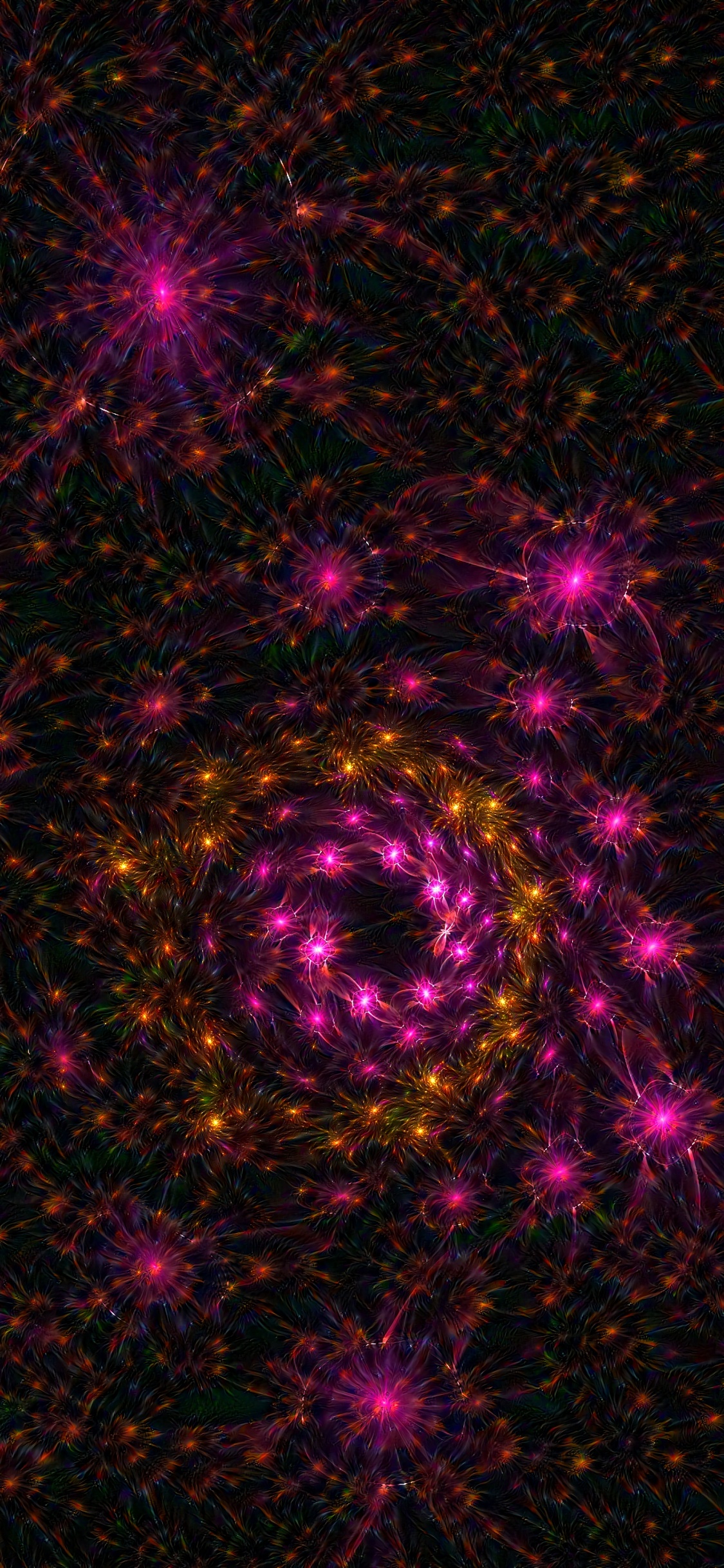 Lumières Rondes Violettes et Bleues. Wallpaper in 1125x2436 Resolution