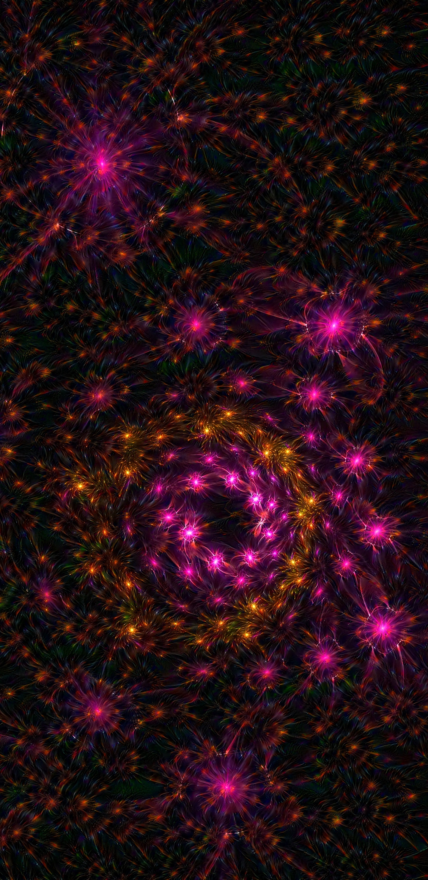 Purple and Blue Round Lights. Wallpaper in 1440x2960 Resolution