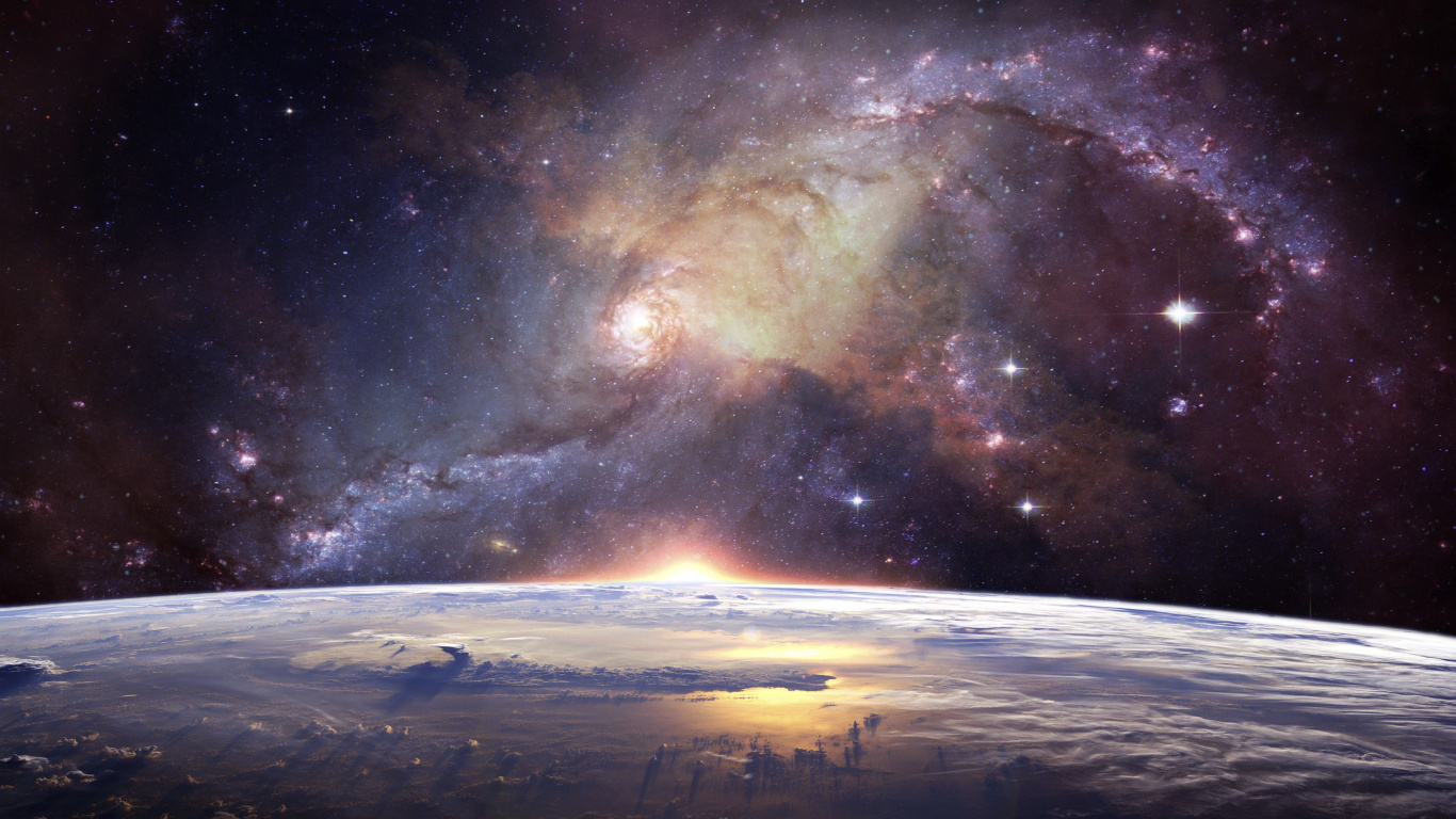 Starry Night Over The Starry Night. Wallpaper in 1366x768 Resolution