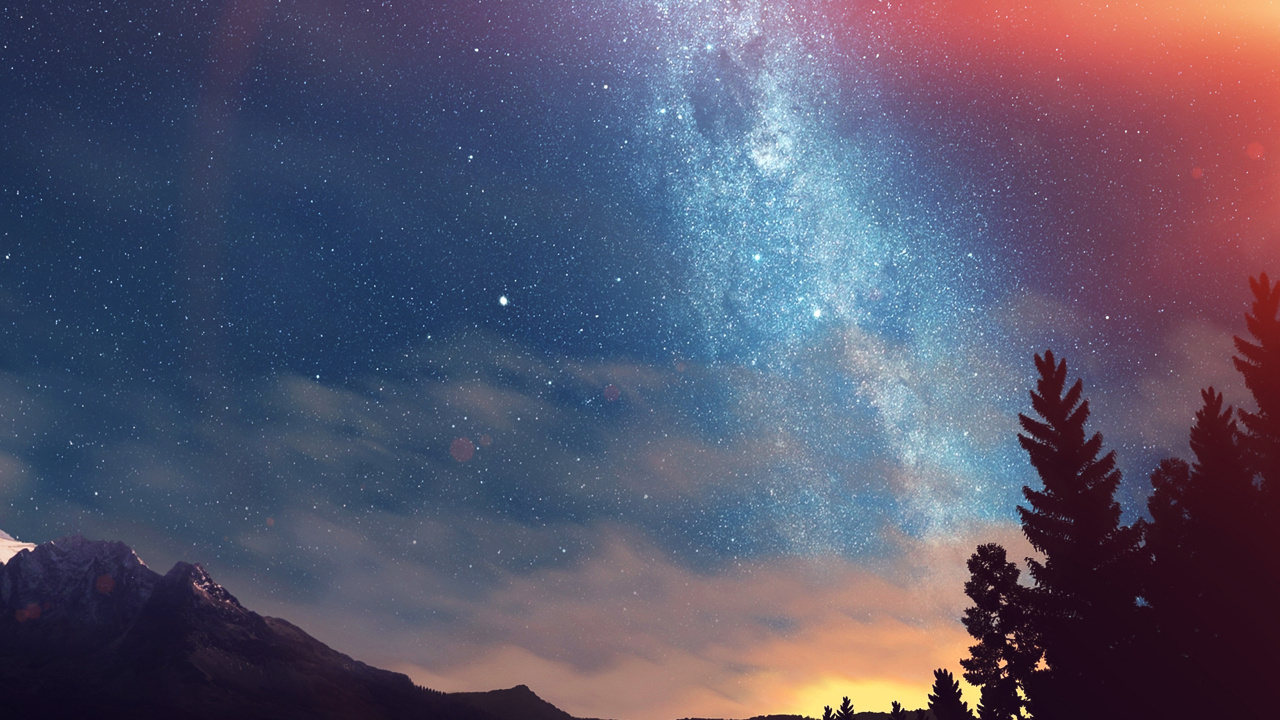 Voie Lactée, Galaxie, Atmosphère, Lumière, Nature. Wallpaper in 1280x720 Resolution