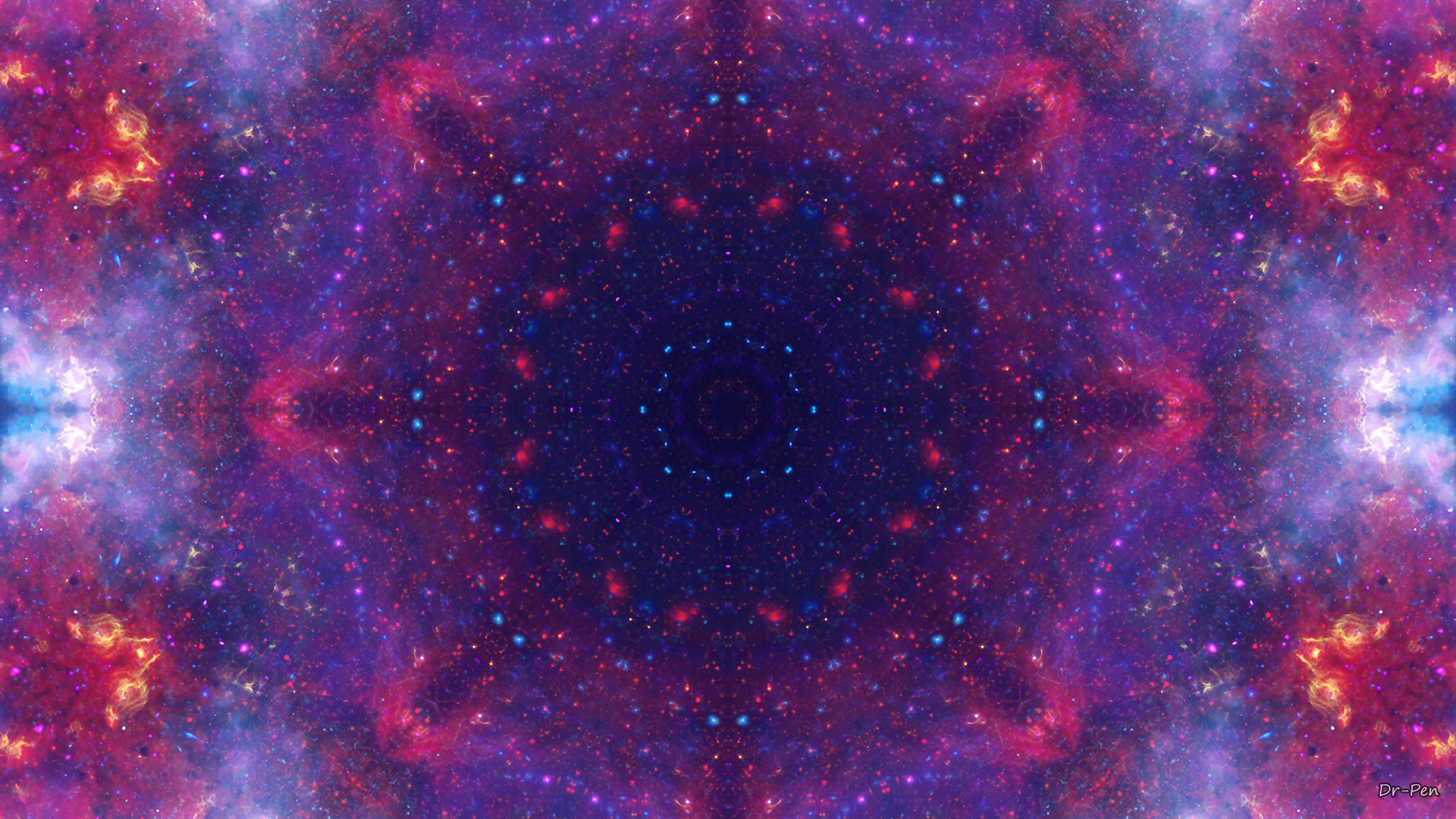 天文学对象, 宇宙, 迷幻术, 冥想, 曼荼罗 壁纸 3840x2160 允许