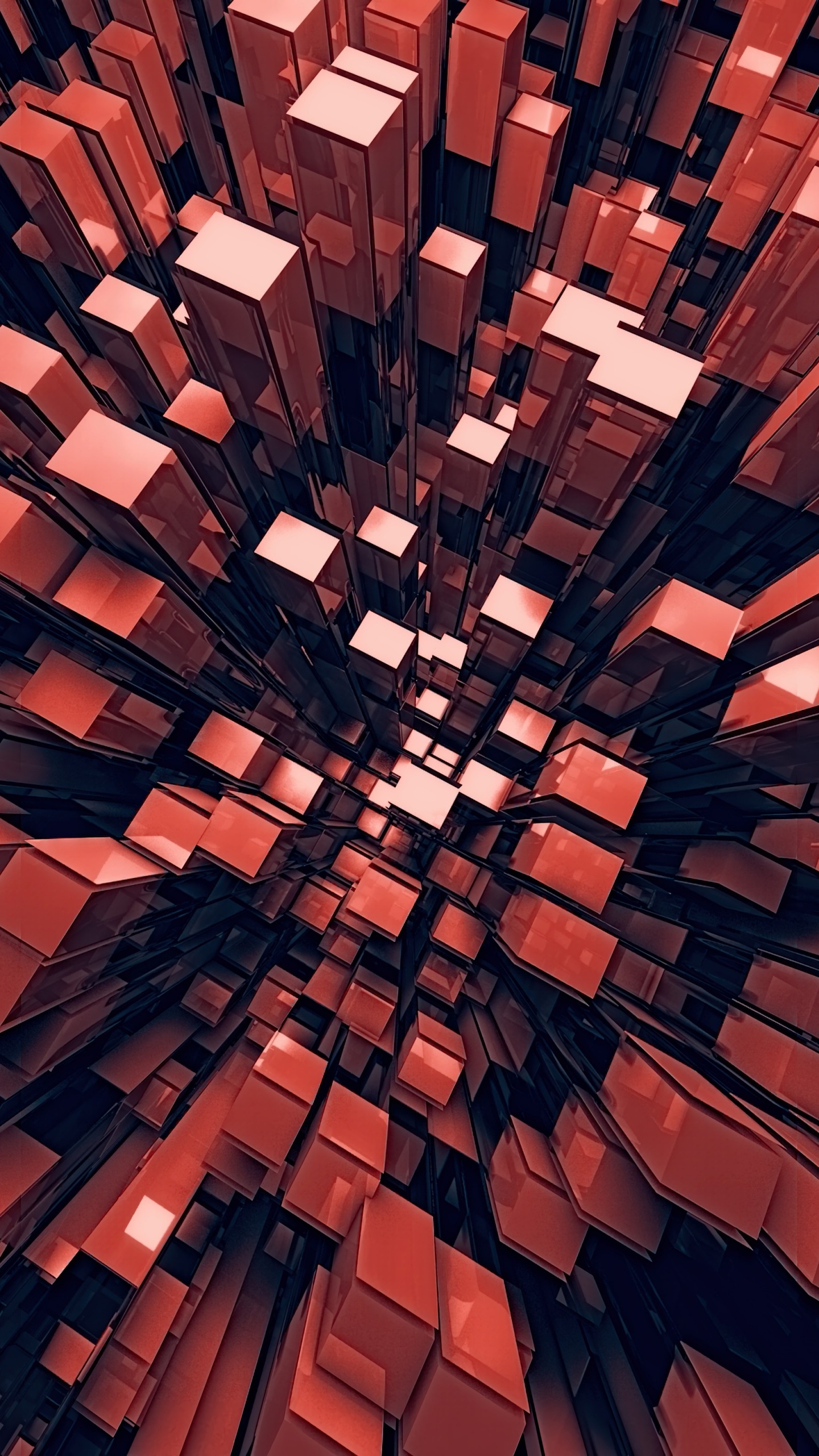 Orange and Black Abstract Painting. Wallpaper in 1440x2560 Resolution