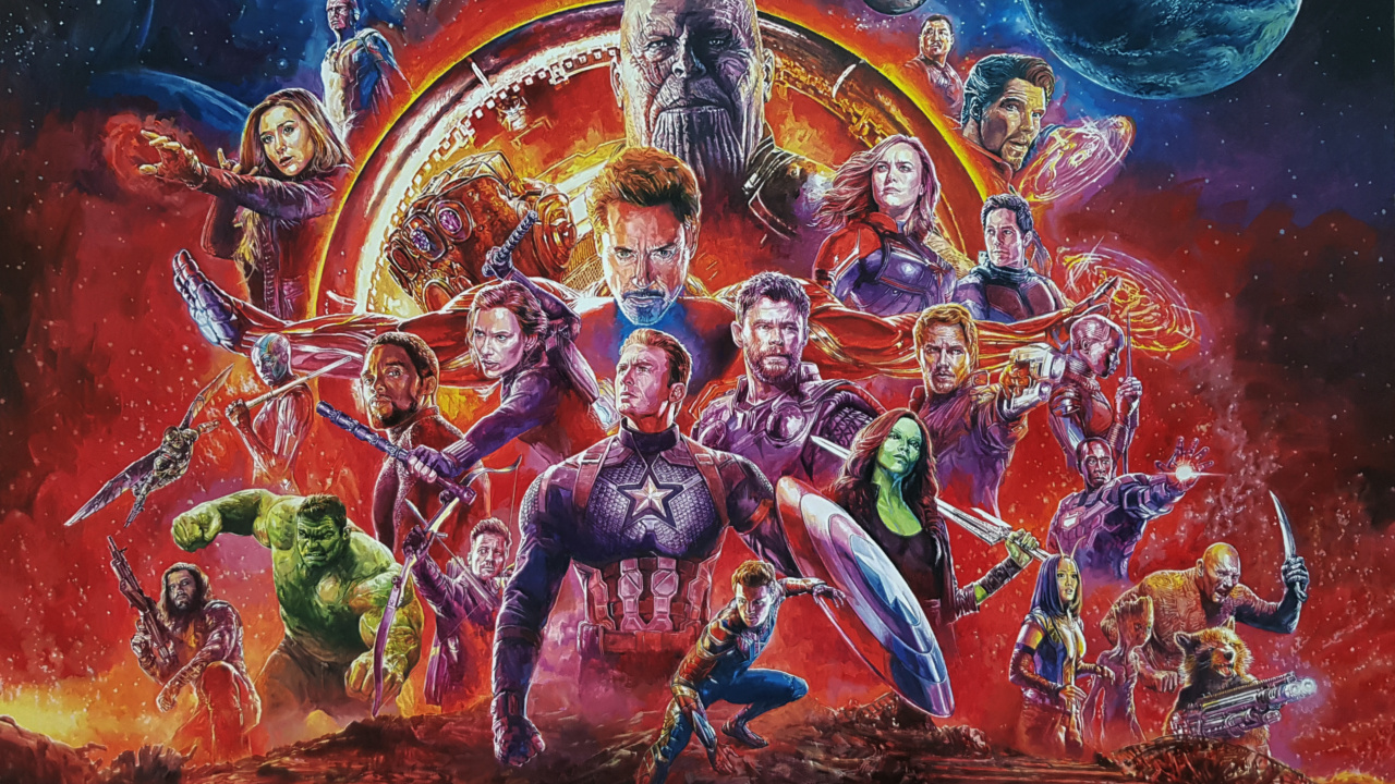 Marvel, 美国队长, 绿巨人, Thanos, 复仇者 壁纸 1280x720 允许