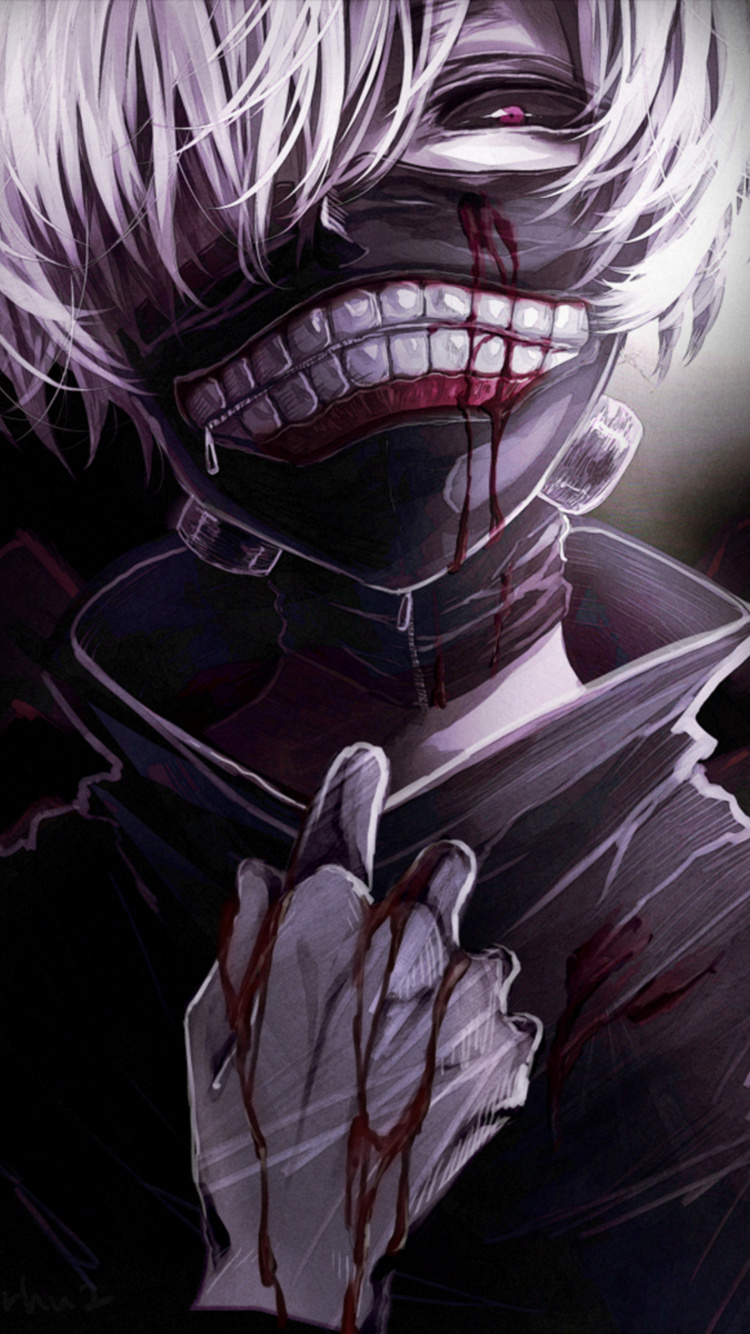 White Haired Male Anime Character. Wallpaper in 750x1334 Resolution