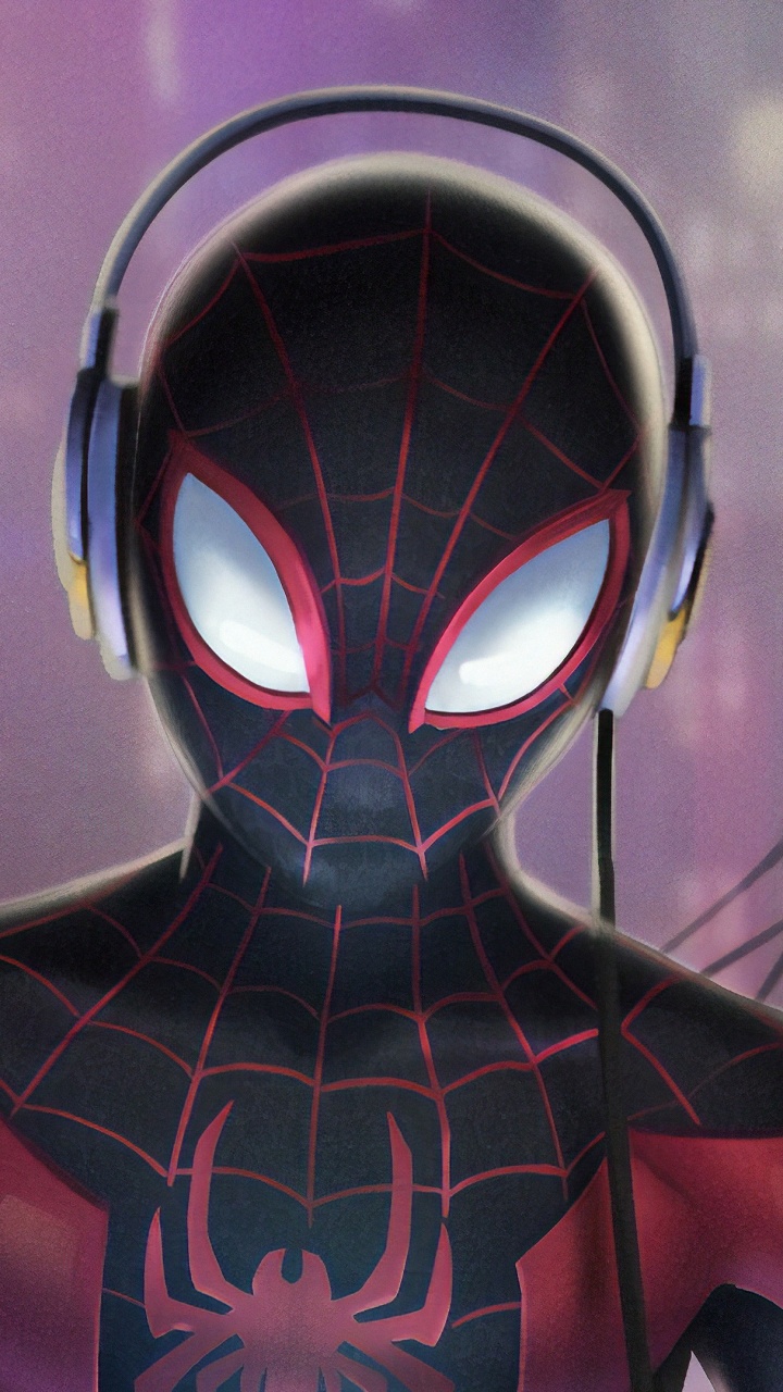 Black and Red Spider Man Mask. Wallpaper in 720x1280 Resolution