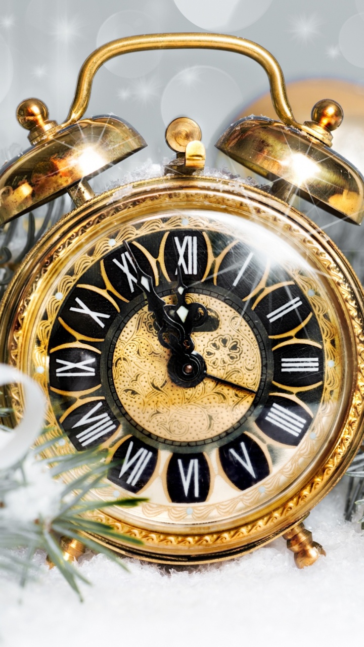 New Year, Clock, Watch, Christmas Ornament, Holiday. Wallpaper in 720x1280 Resolution