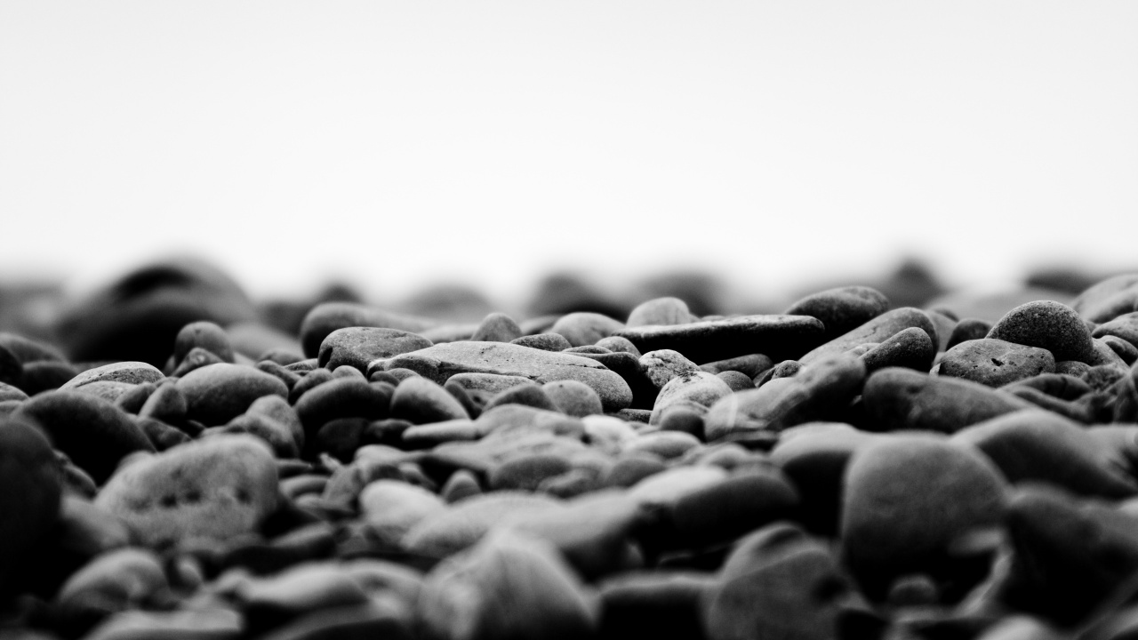 Gray Stones in Grayscale Photography. Wallpaper in 1280x720 Resolution