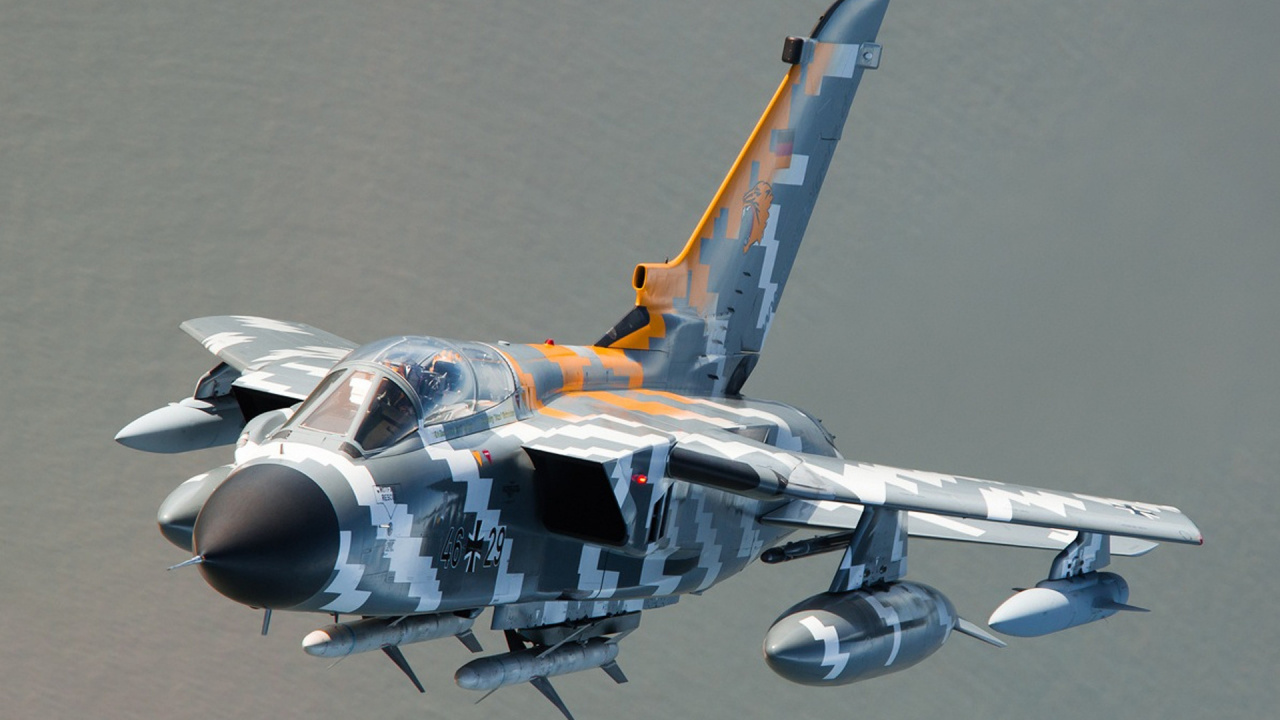 Blue and Yellow Jet Plane. Wallpaper in 1280x720 Resolution