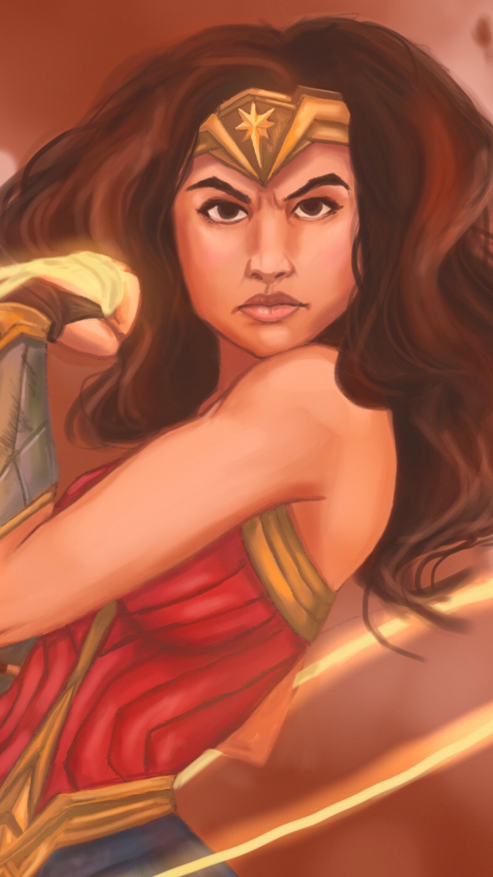 Femme en Robe Rouge et Bleue Illustration. Wallpaper in 720x1280 Resolution