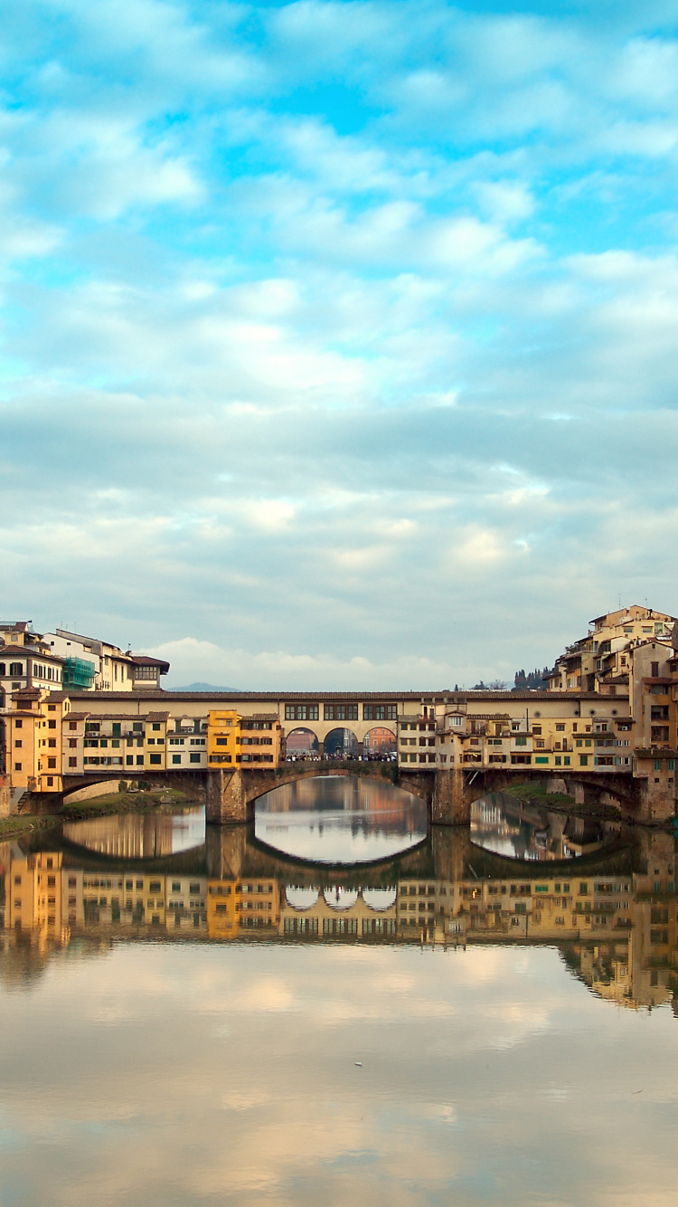 Bridge, Nature, Building, Water, Cloud. Wallpaper in 750x1334 Resolution