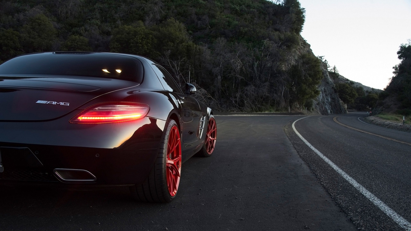 Red Ferrari Sports Car on Road During Daytime. Wallpaper in 1366x768 Resolution