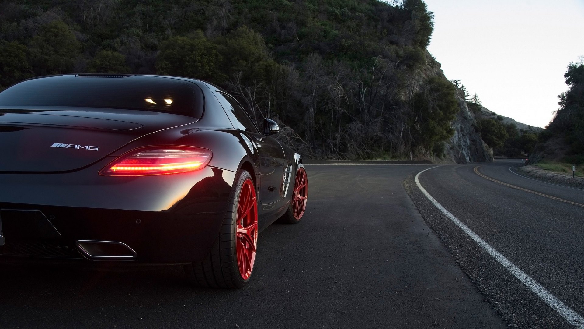 Red Ferrari Sports Car on Road During Daytime. Wallpaper in 1920x1080 Resolution