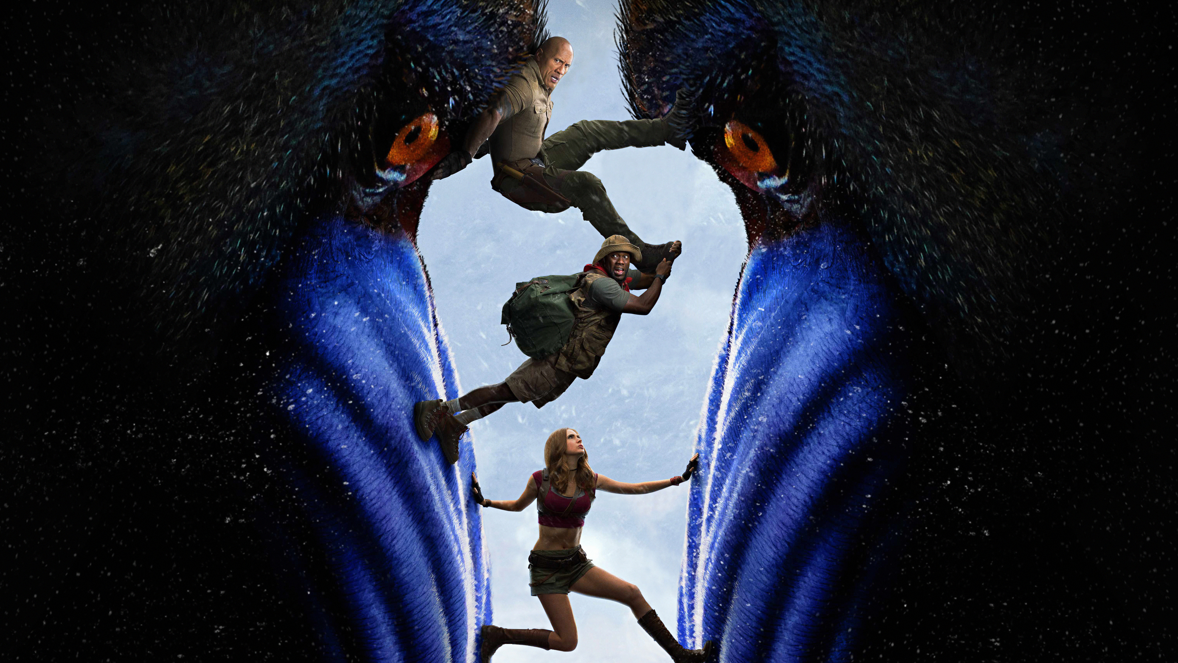 Dwayne Johnson, Jumanji Das Nächste Level, Azure, Stehend, Geste. Wallpaper in 3840x2160 Resolution