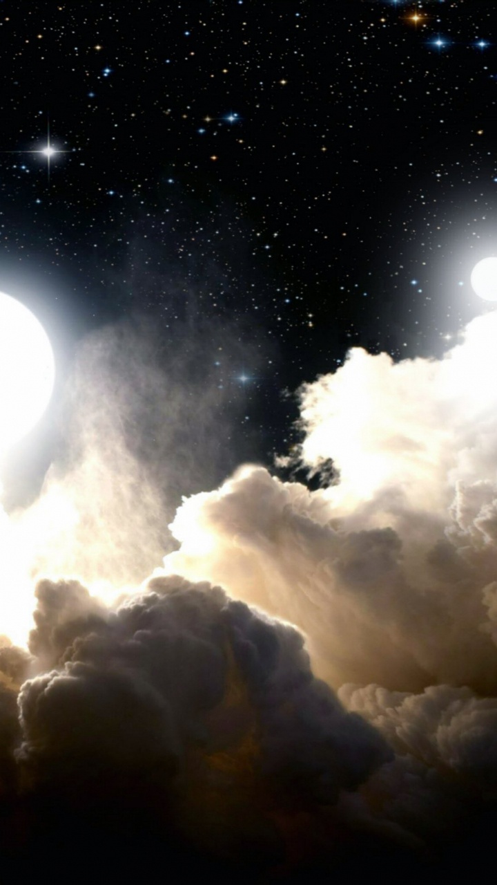 Nachthimmel, Stern, Mond, Cloud, Natur. Wallpaper in 720x1280 Resolution