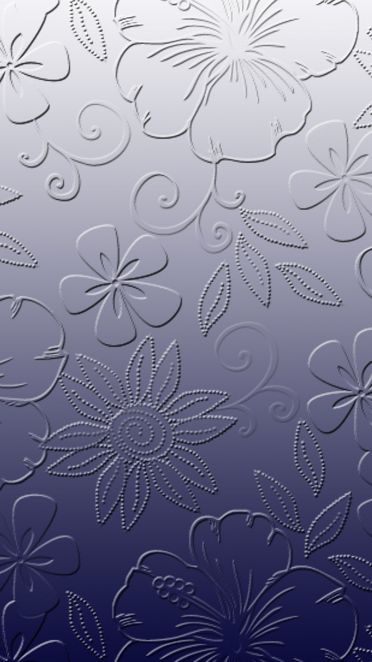 Textil Floral Blanco y Azul. Wallpaper in 750x1334 Resolution
