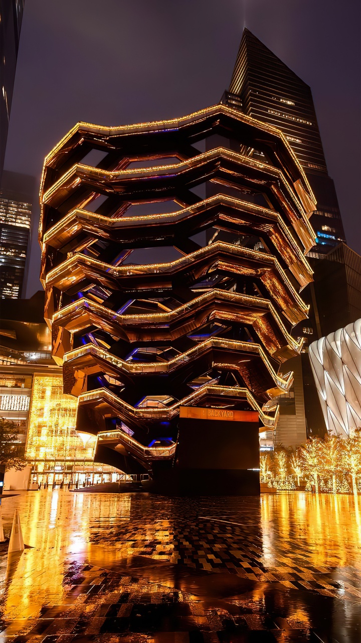 Reflexion, Sehenswürdigkeit, Gebäude, Wolkenkratzer, Tower Block. Wallpaper in 720x1280 Resolution