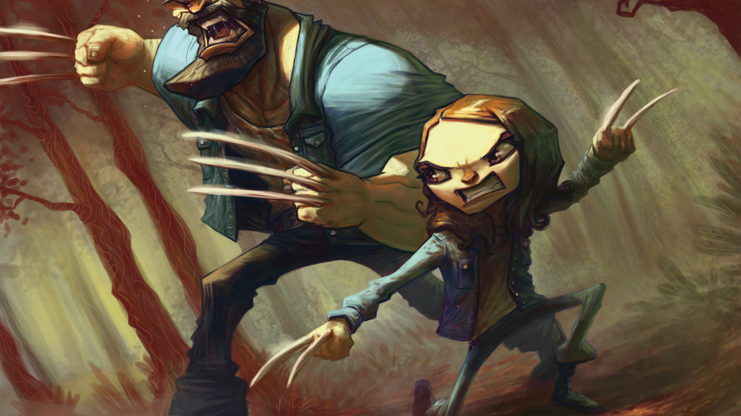 Arte de Logan, Wolverine, X-23, Arte, Arte Digital. Wallpaper in 2560x1440 Resolution