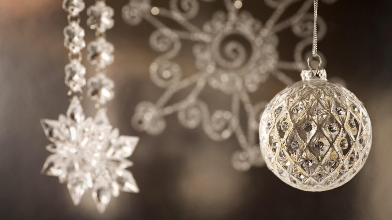 Joya, Plata, Decoración de la Navidad, Luces de Navidad, Copo de Nieve. Wallpaper in 1280x720 Resolution
