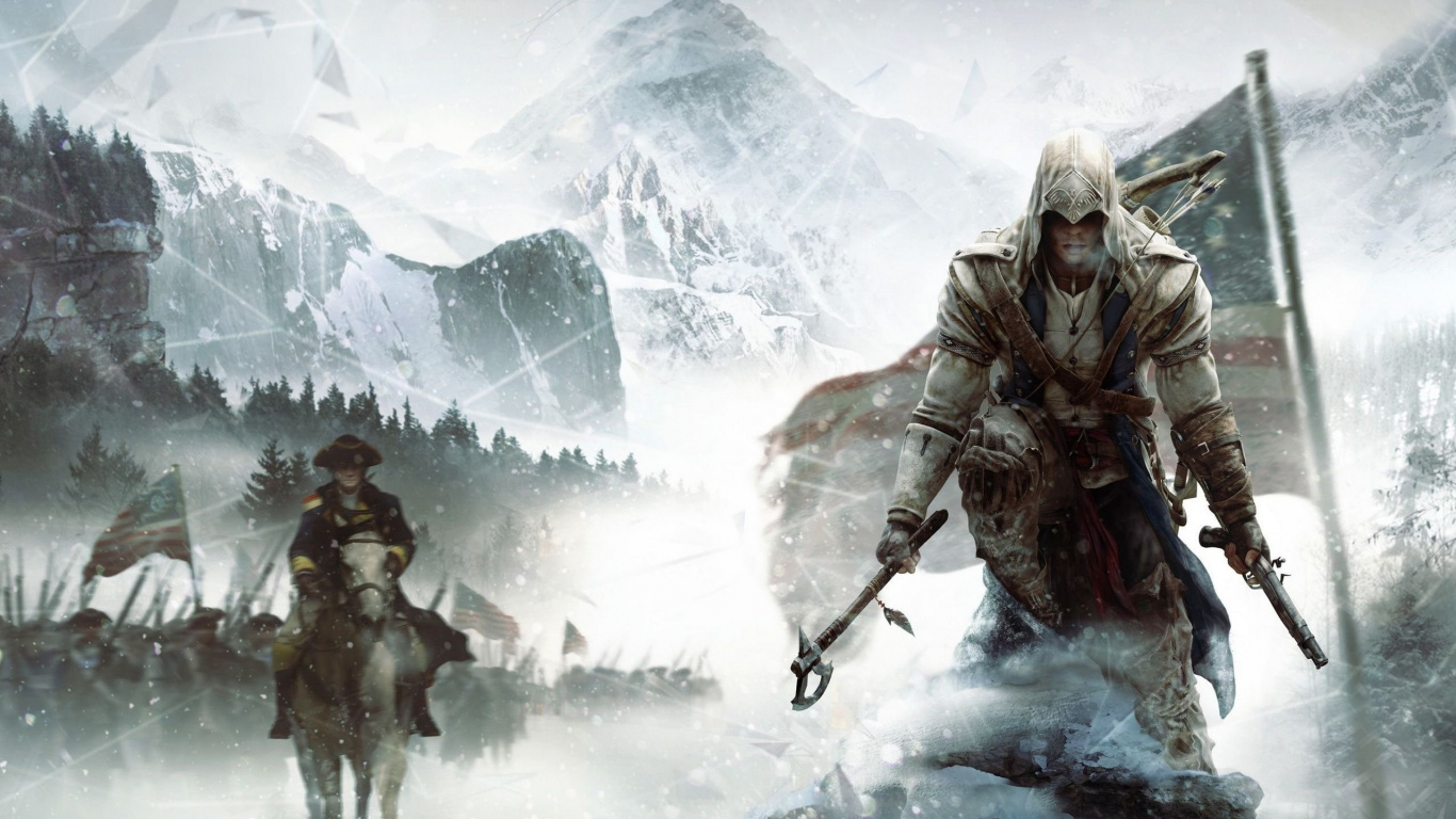 Assassins Creed III, Ubisoft, Xbox 360, Pc-Spiel, Mythologie. Wallpaper in 1366x768 Resolution