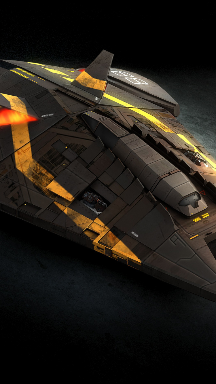 Raumschiff, Raum, Kreuzer, Star Citizen, Verkehrsträger. Wallpaper in 750x1334 Resolution