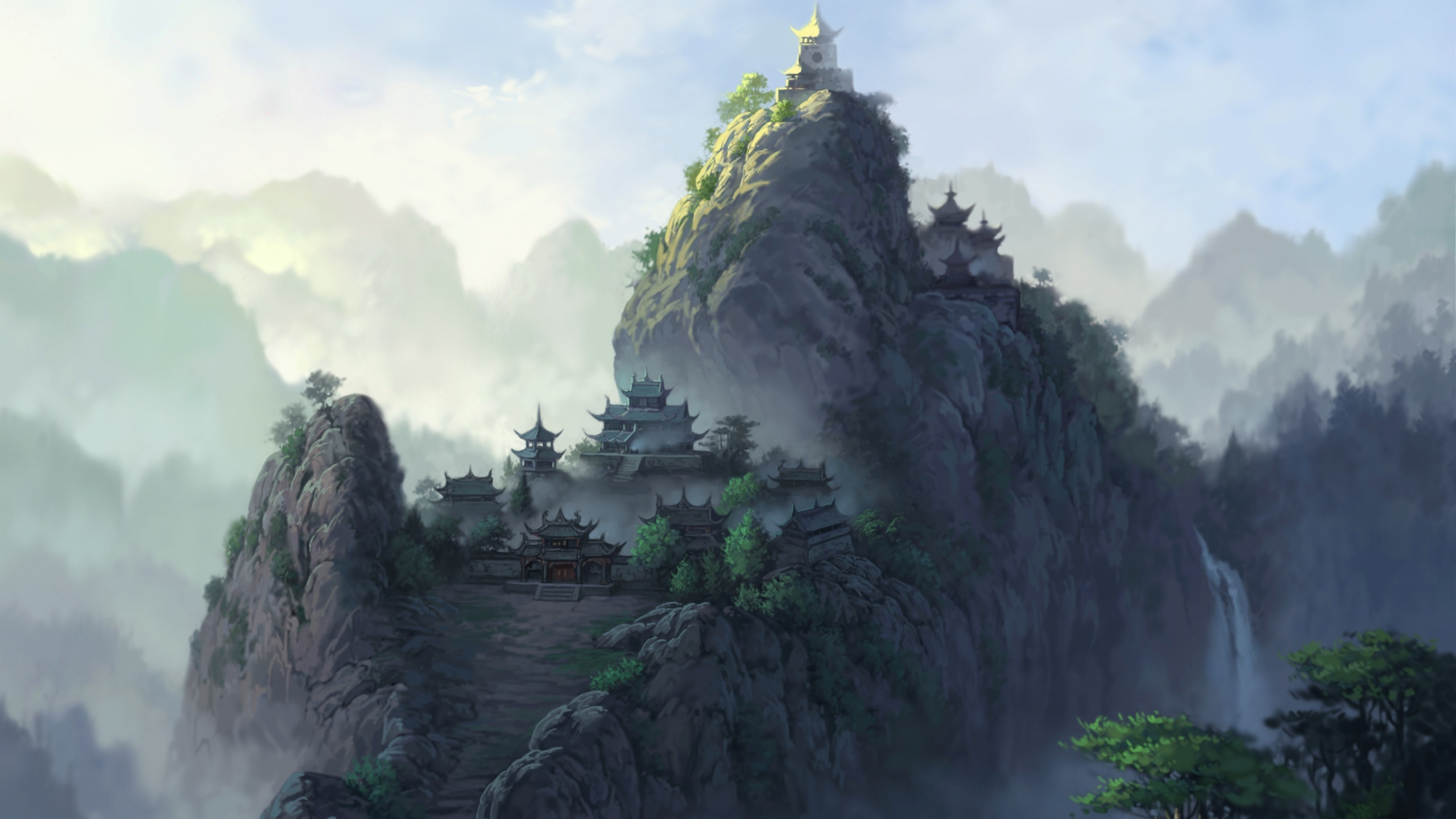风景画, 地形, 安装的风景, 山站, 幻想 壁纸 2560x1440 允许