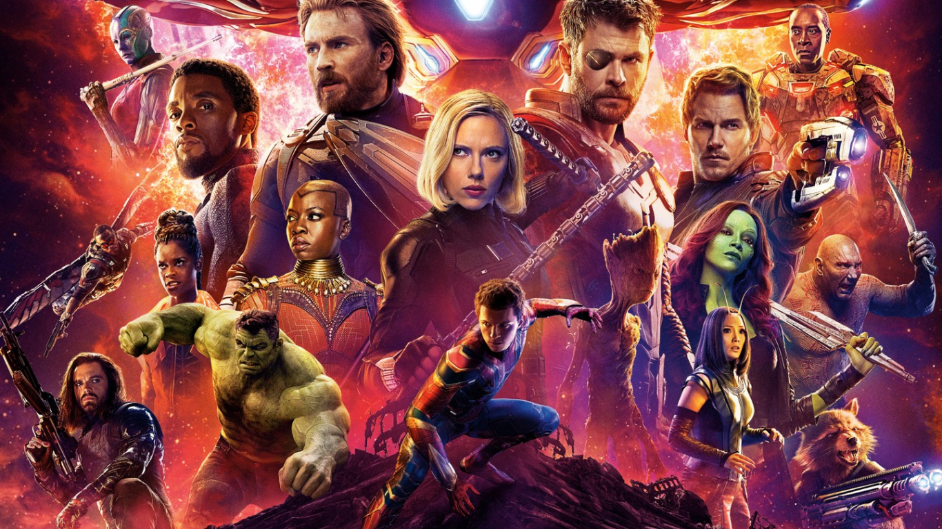 Marvel Comics, Avengers Infinity War Poster, Tom Holland, Chris Hemsworth, Avengers Infinity-Krieg. Wallpaper in 1366x768 Resolution