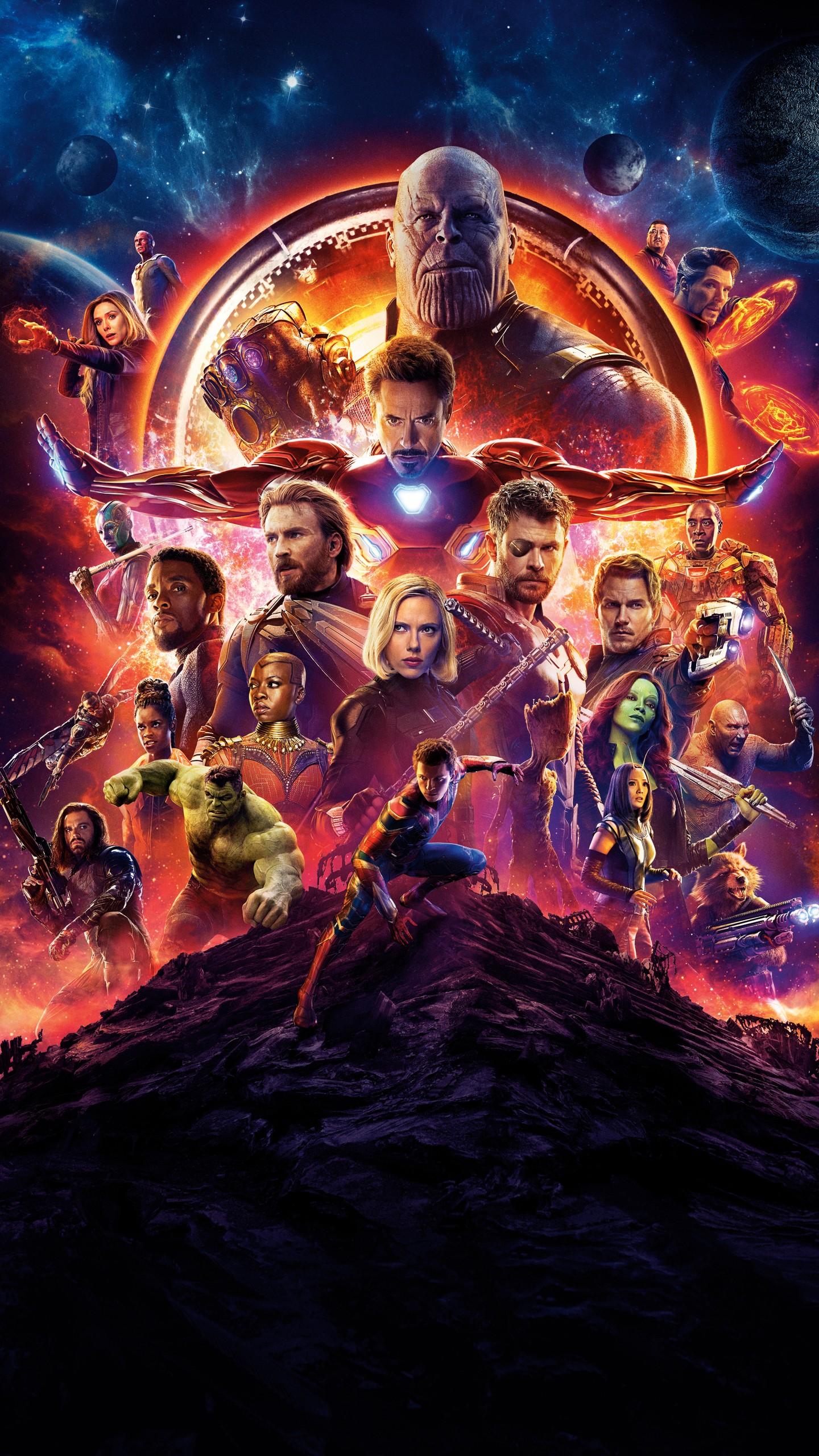 Marvel Comics, Avengers Infinity War Poster, Tom Holland, Chris Hemsworth, Avengers Infinity War. Wallpaper in 1440x2560 Resolution