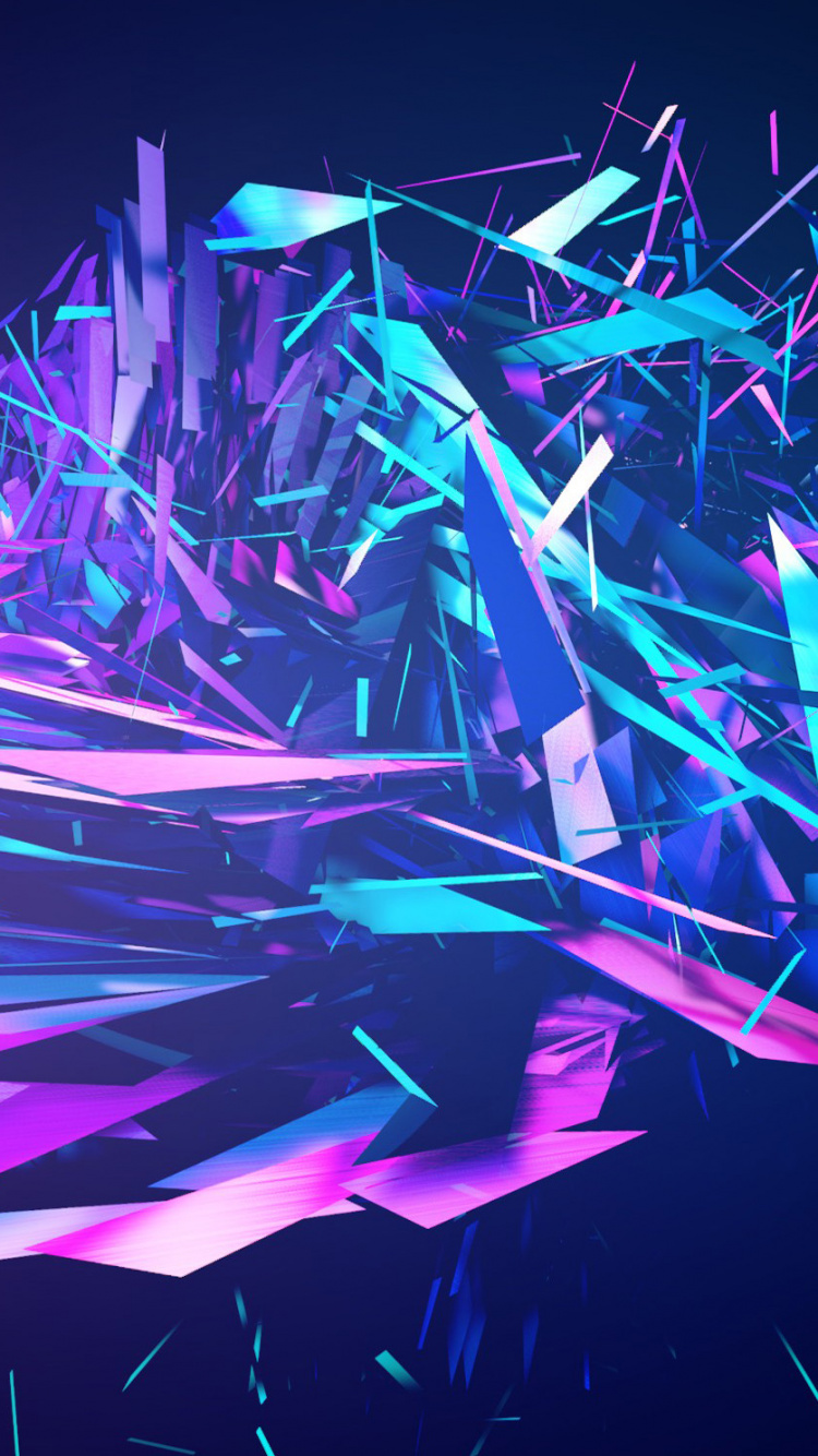 Peinture Abstraite Bleu Vert et Rose. Wallpaper in 750x1334 Resolution