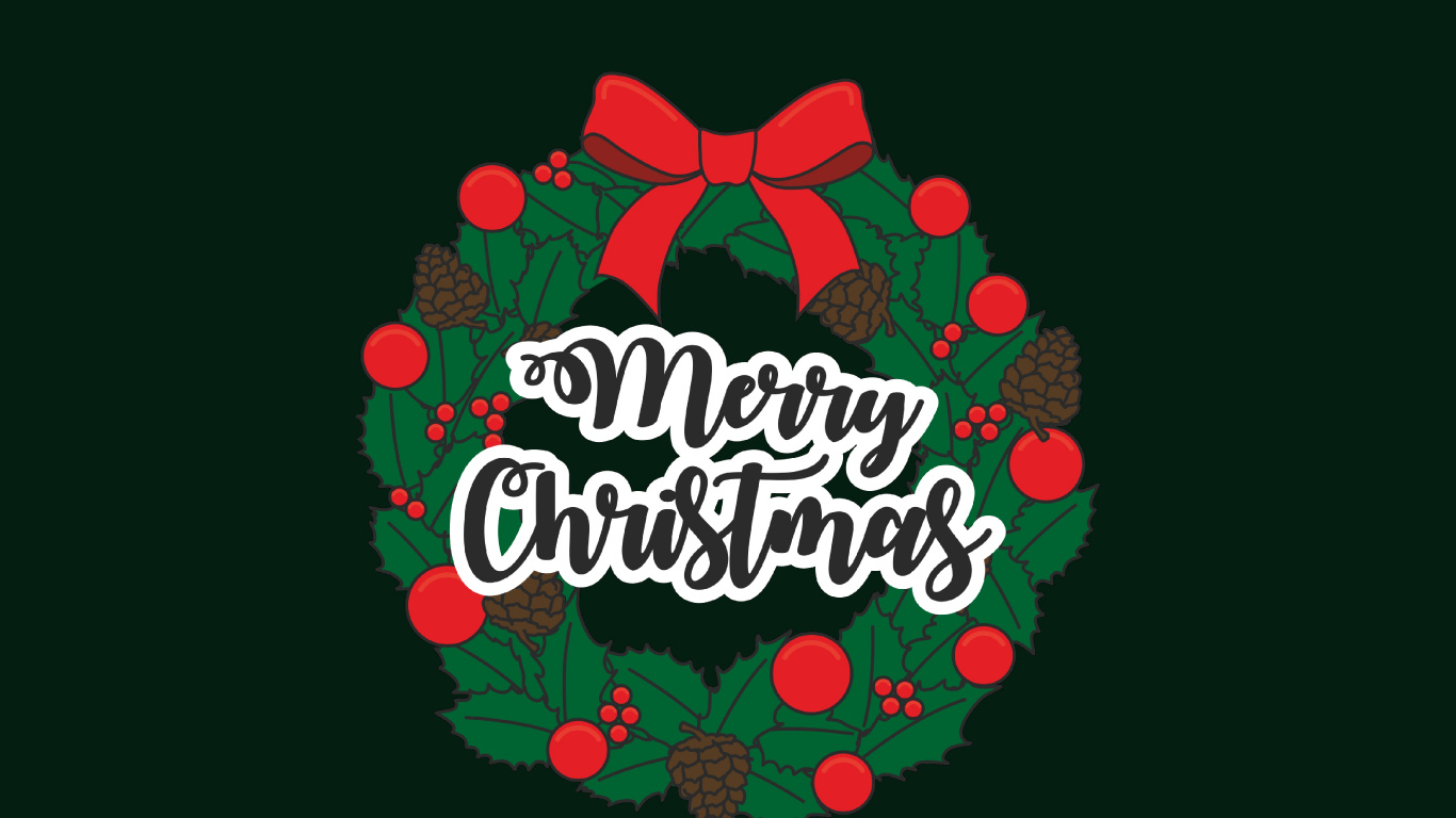 El Día De Navidad, Nochevieja, Logotipo, Ilustración, Texto. Wallpaper in 1366x768 Resolution