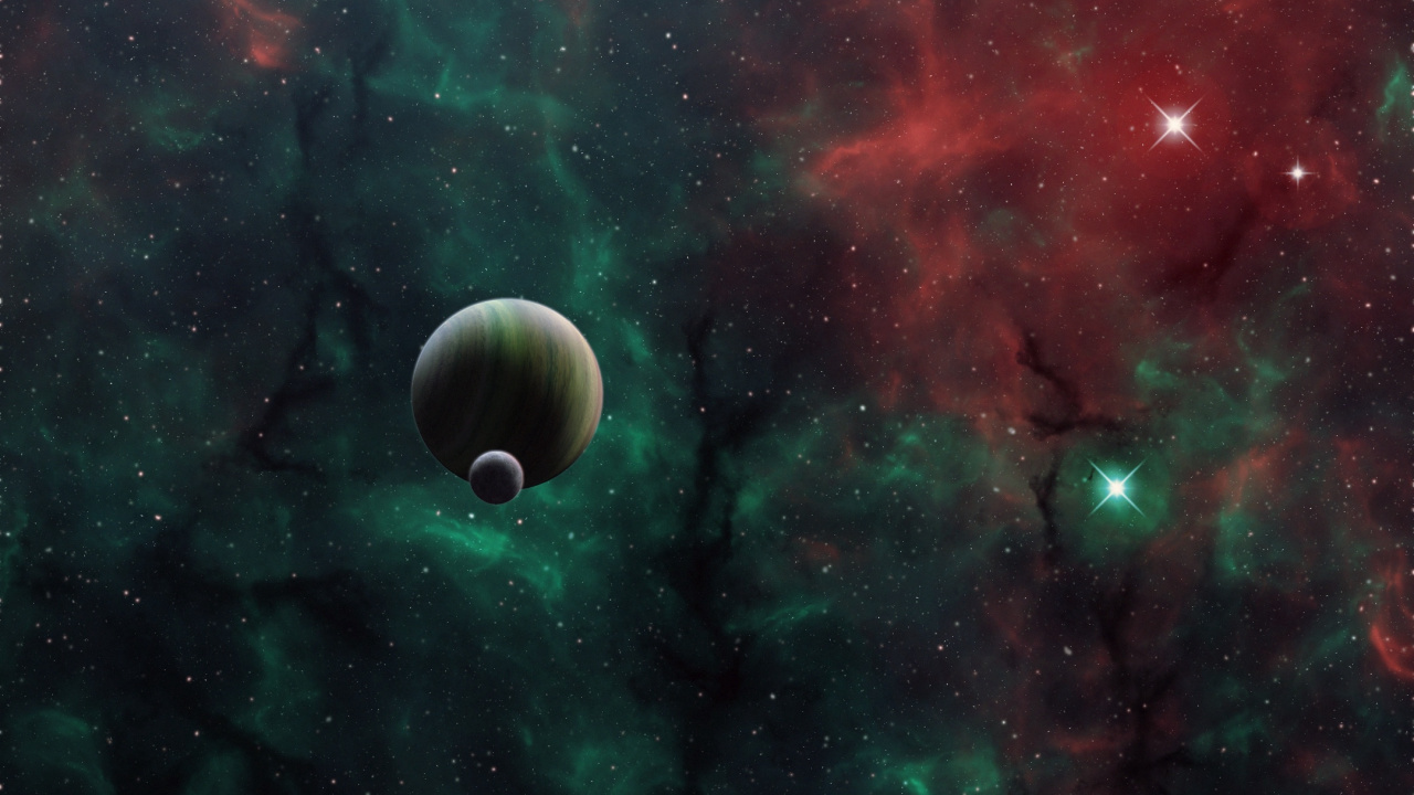 Luna Blanca y Negra en el Cielo. Wallpaper in 1280x720 Resolution